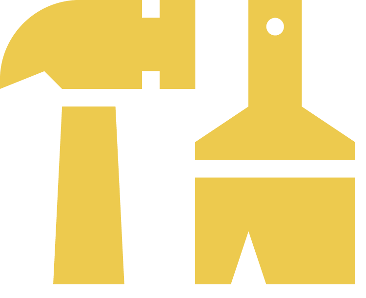 Simplified graphic of an oil pumpjack and a oil container in yellow.