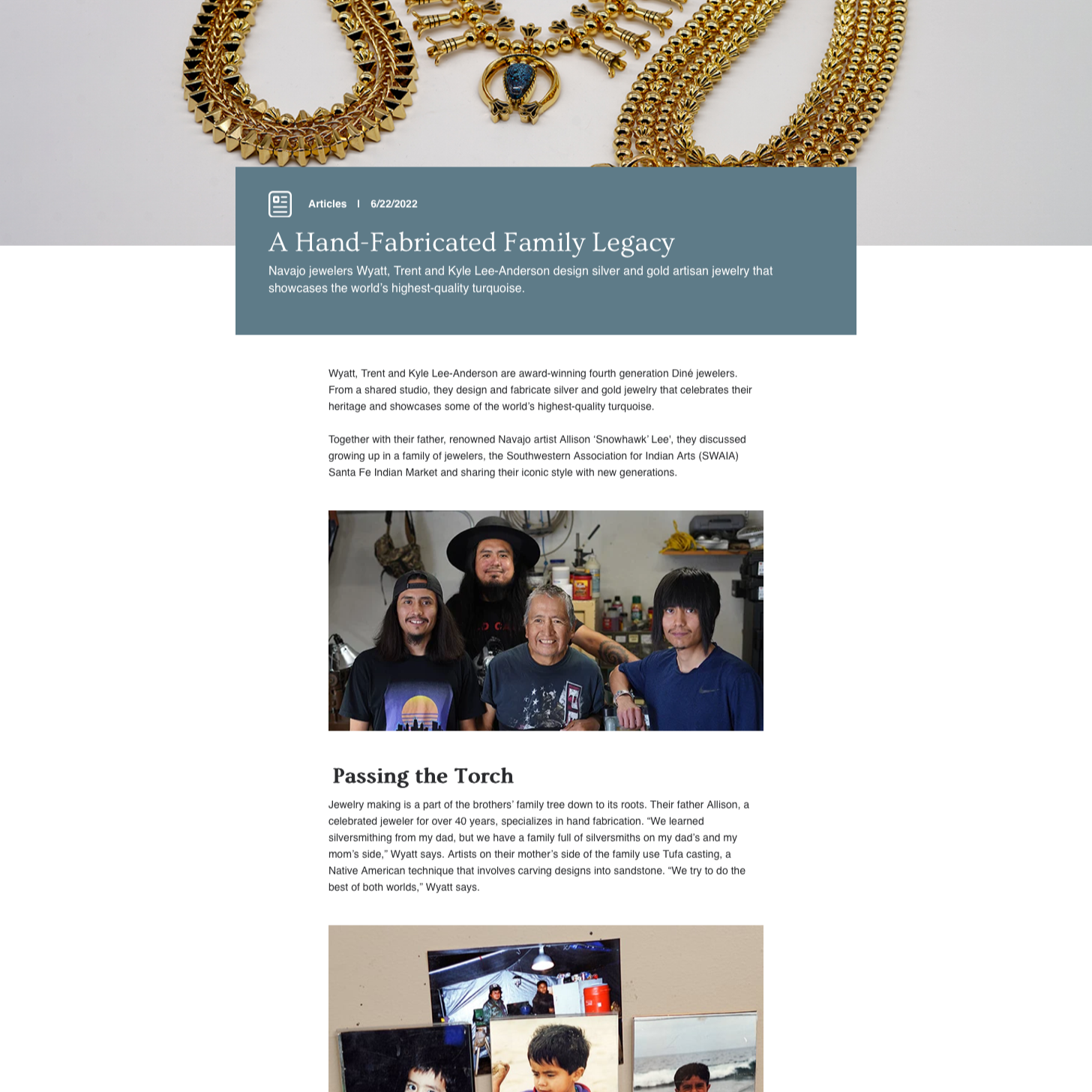 Two generations of jewelers, a father and his three sons