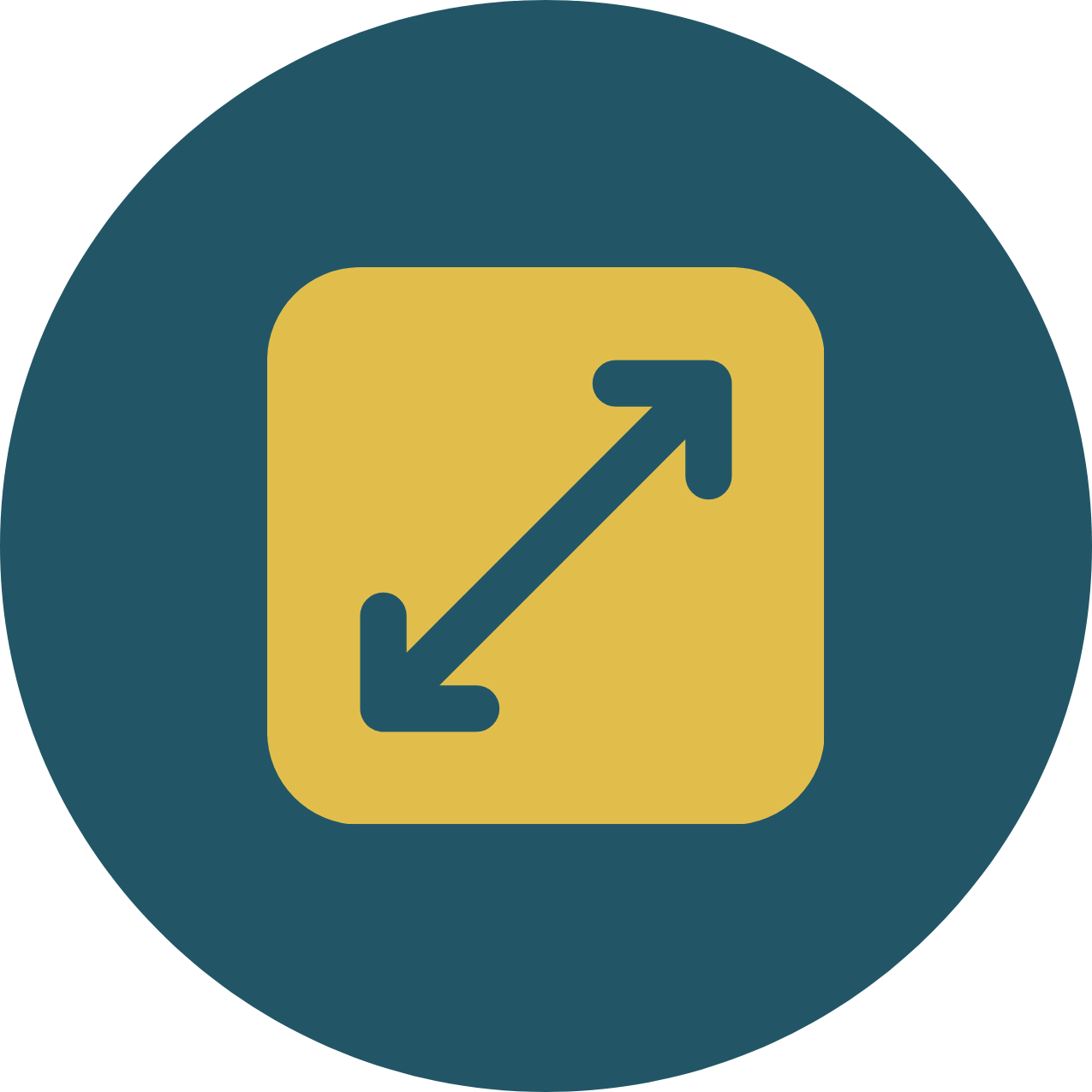 Icon featuring a diagonal arrow with arrows at both ends, indicating measurement or dimension.