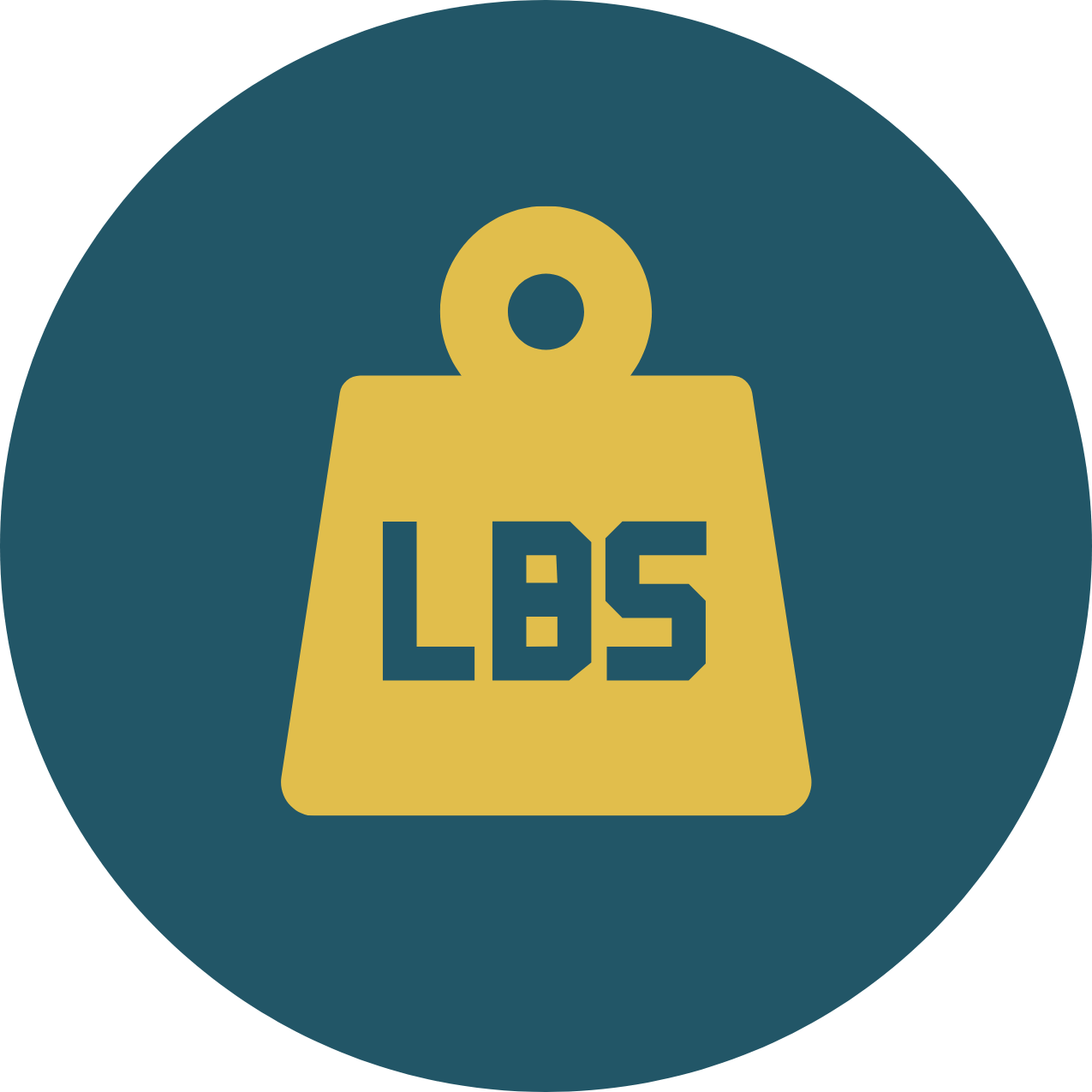 Icon of a yellow tag with the letters 'LBS' on it, set against a dark blue circular background.