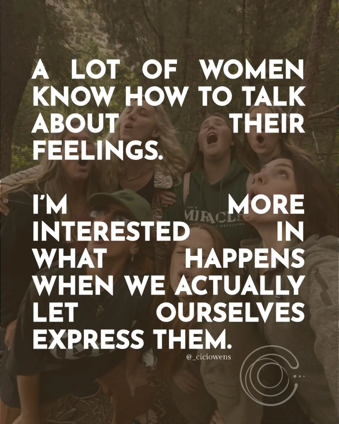 I see a lot of women that know how to talk about their feelings.
I&rsquo;m more interested in what happens when we actually let ourselves express them.
 
I&rsquo;m going to Legacy Lab next month (!) and this is one of the conversations I can&rsquo;t 