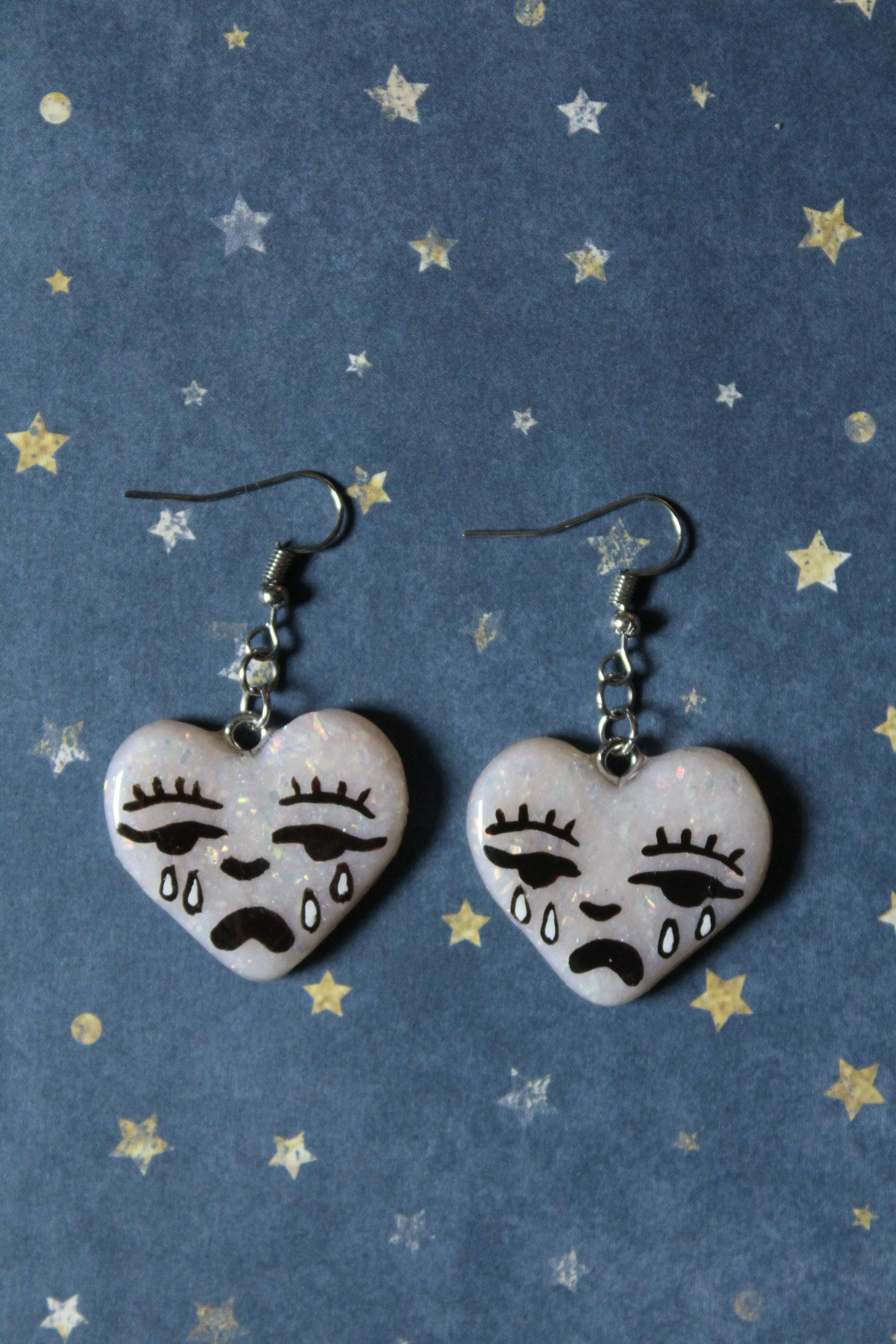 Crying Heart Earrings (Opal)