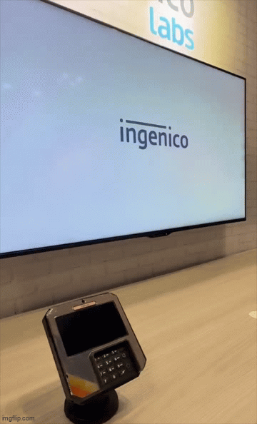 Large digital screen displaying Gabriel's project.