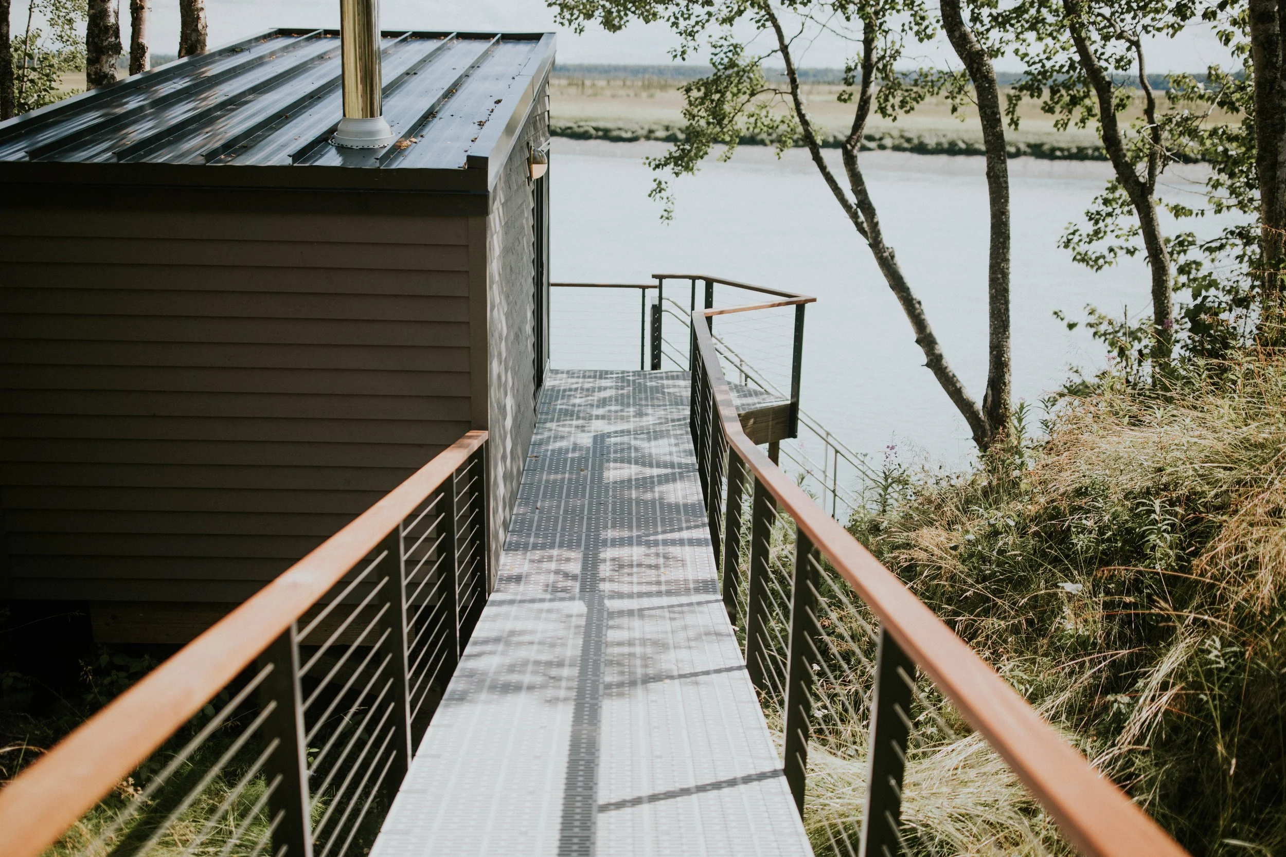 Peek of the bespoke primary bath