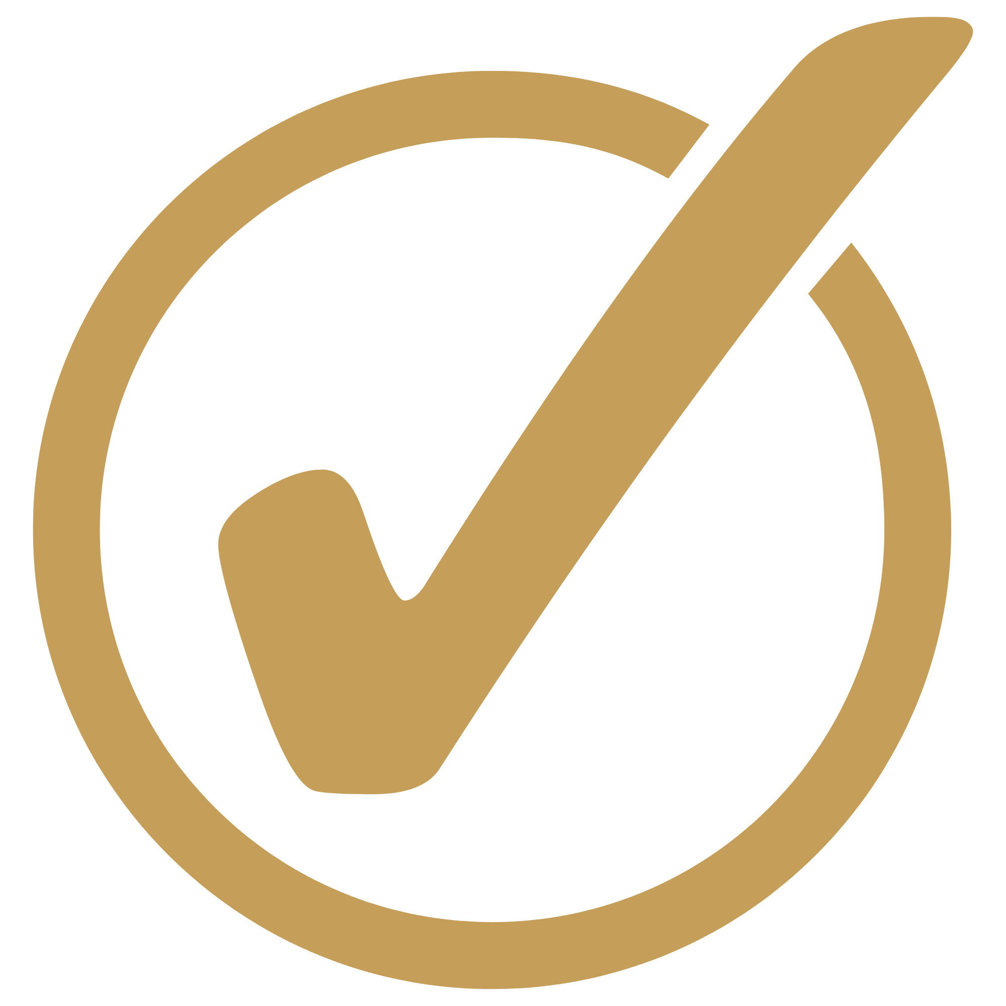 Gold and black logo with a stylized letter 'A' inside a circular design.