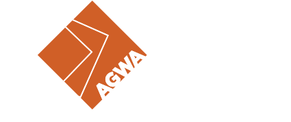 Logo of the Australian Glass & Window Association featuring geometric shapes and text