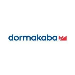Dormakaba logo with blue text and a red geometric symbol
