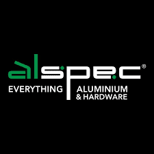 Alspec logo with tagline 'Everything Aluminium & Hardware' on a black background.