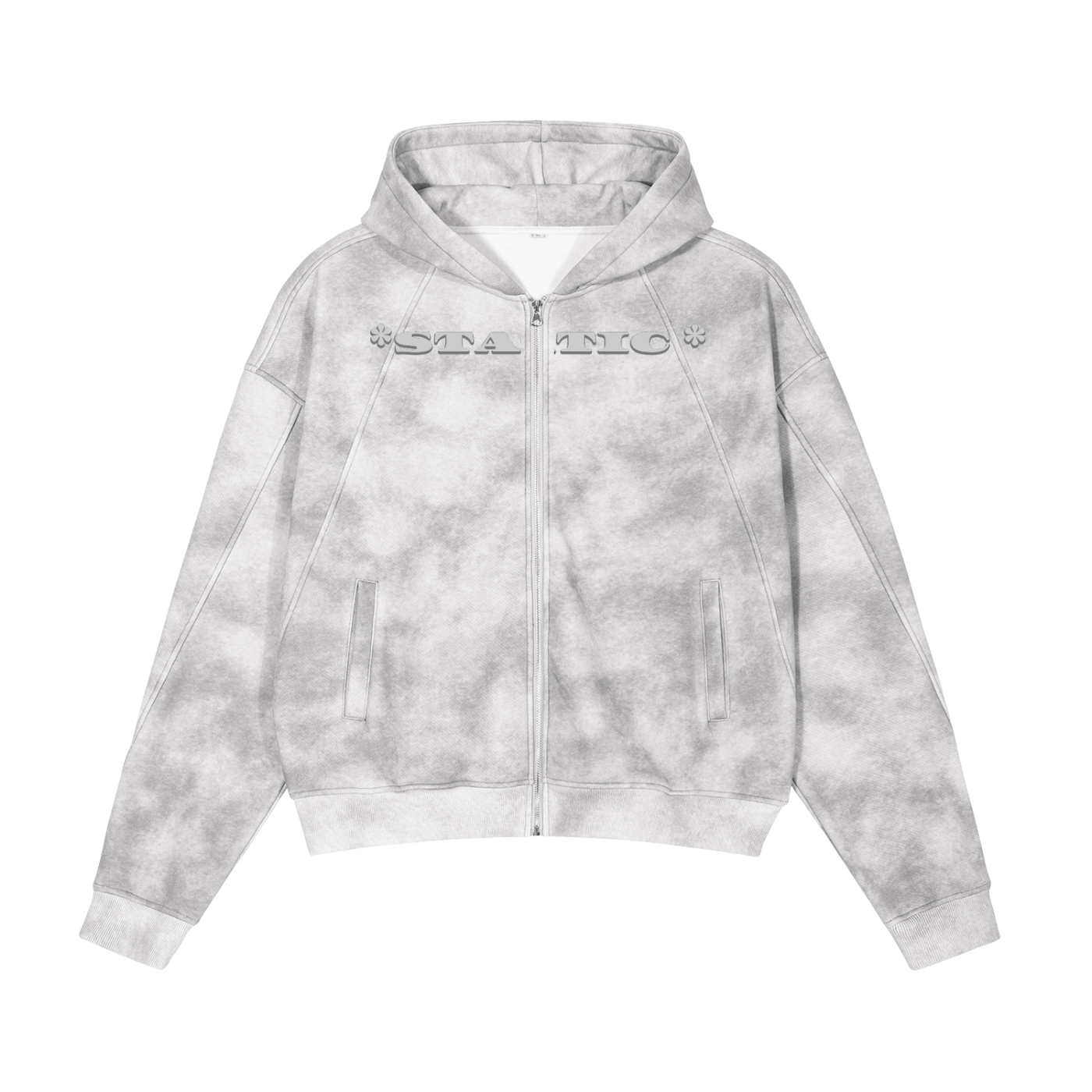 * STATIC * Dirty Washed Zip-Up Fleece Hoodie