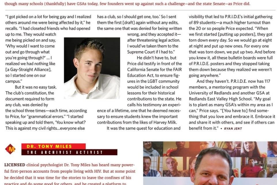 Adam Price is Awarded Instict Magazines "Leading Man of the Year Award" in 2011.