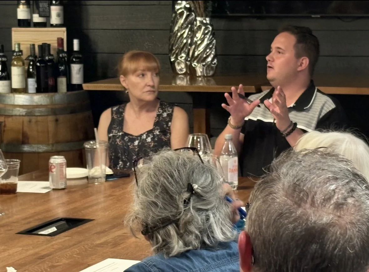 Adam Price speaking to the Henderson Democrats.