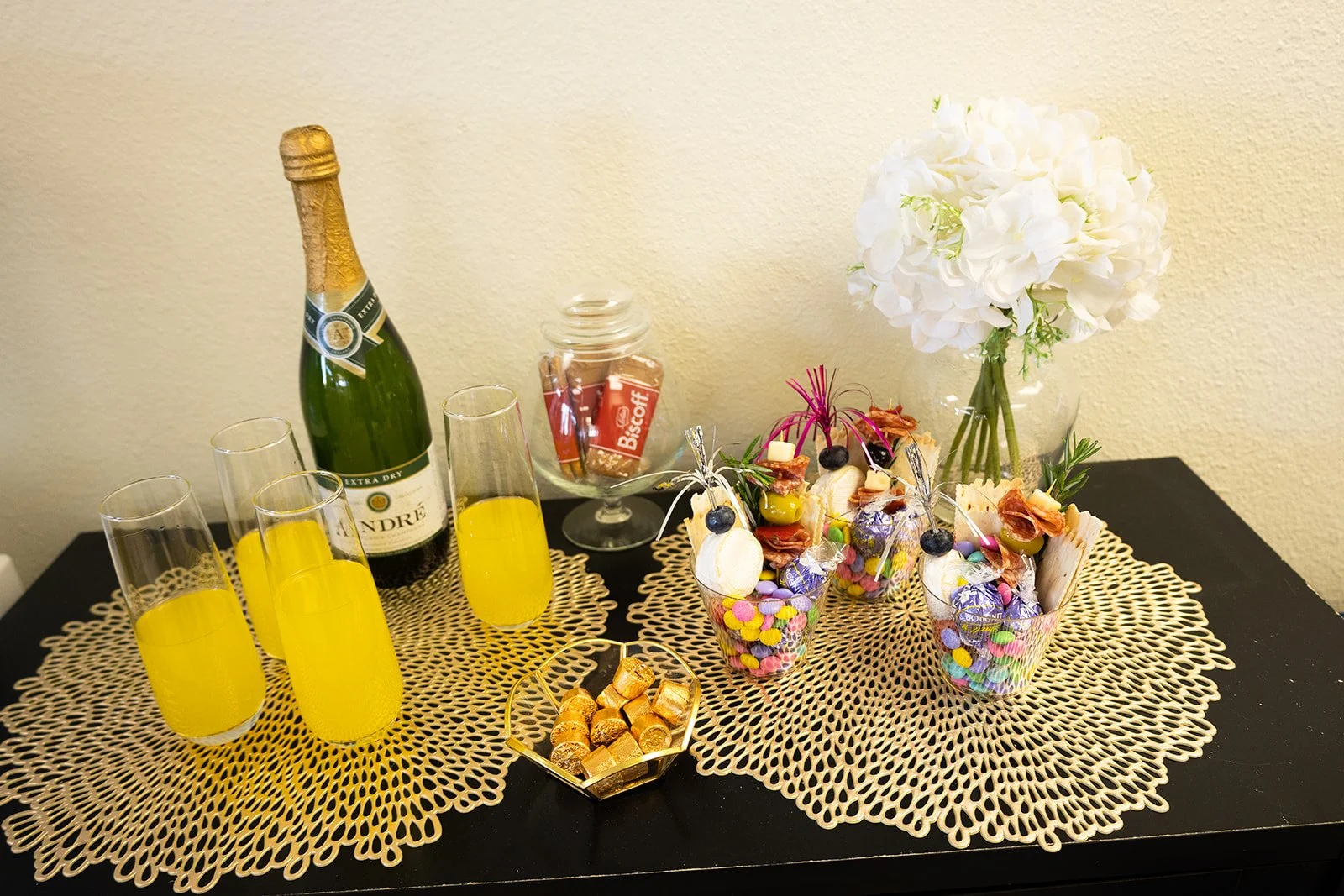 Mimosa and charcuterie bar