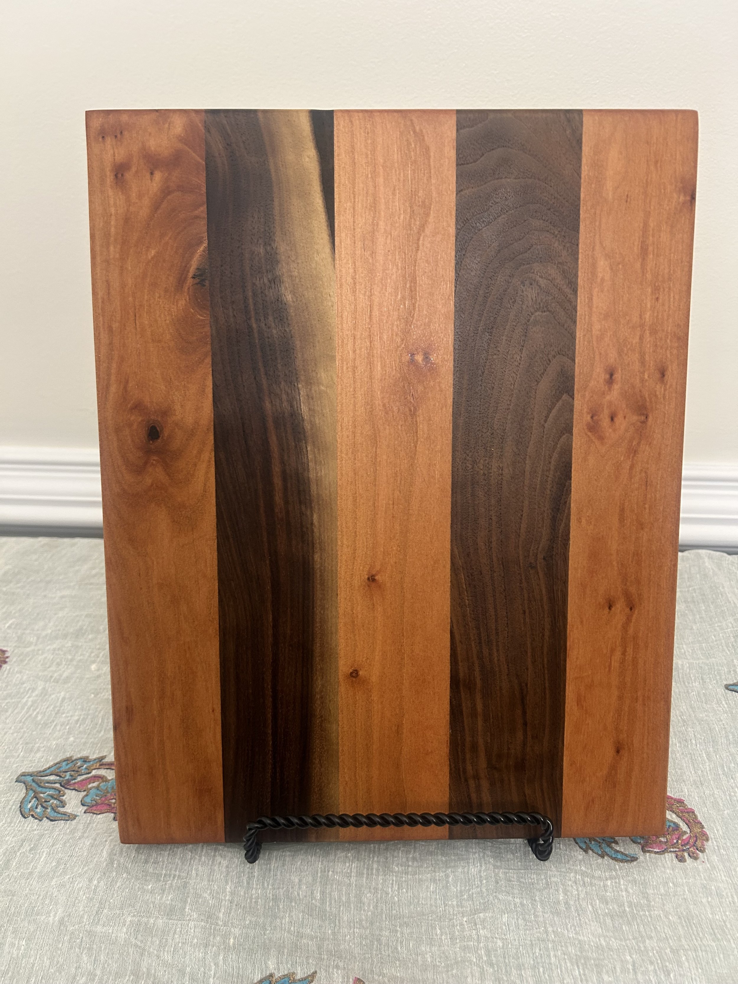 Handcrafted Hardwood Cutting Board - Black Walnut and Chery
