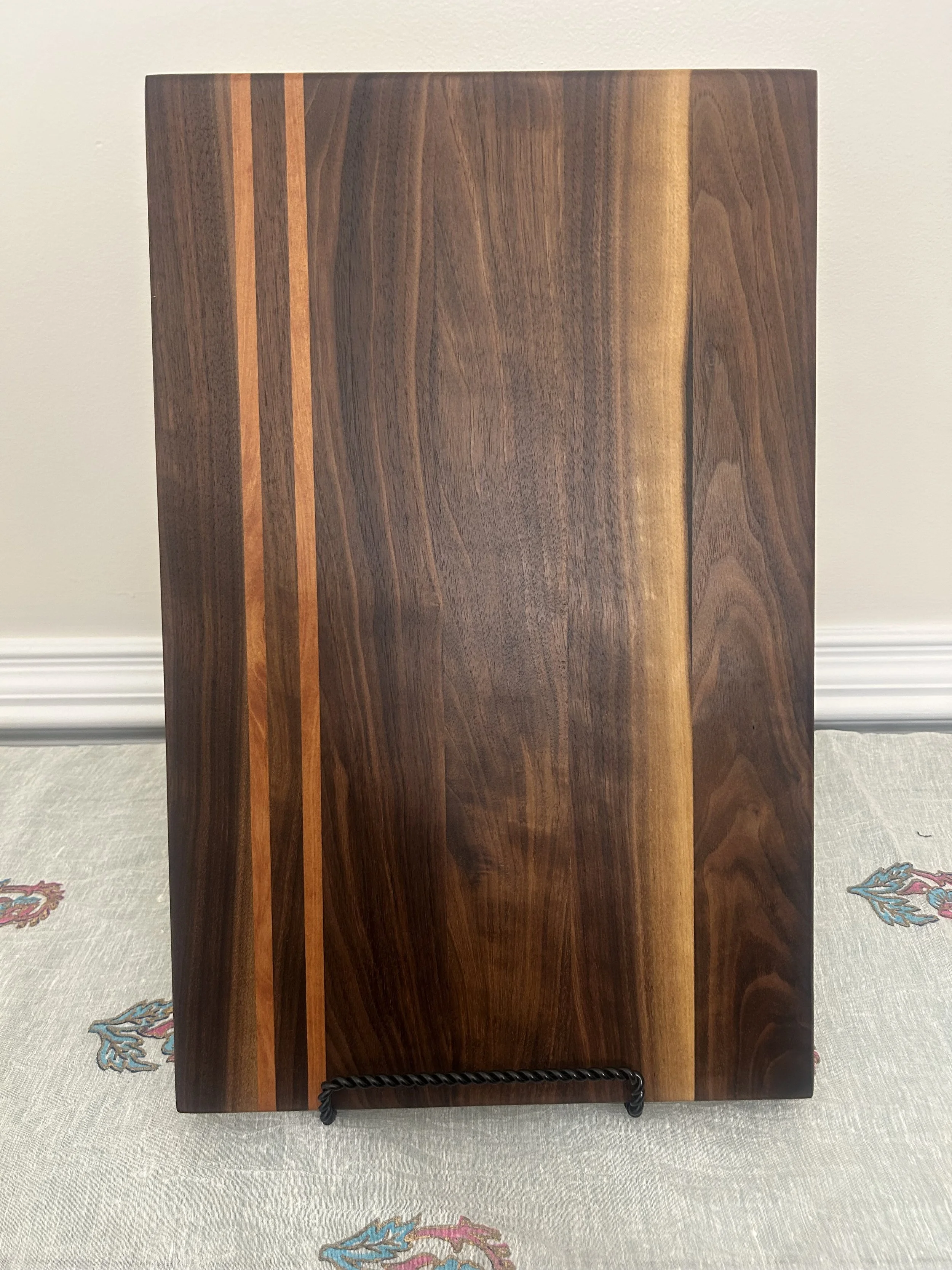 Handcrafted Hardwood Cutting Board - Black Walnut and Cherry