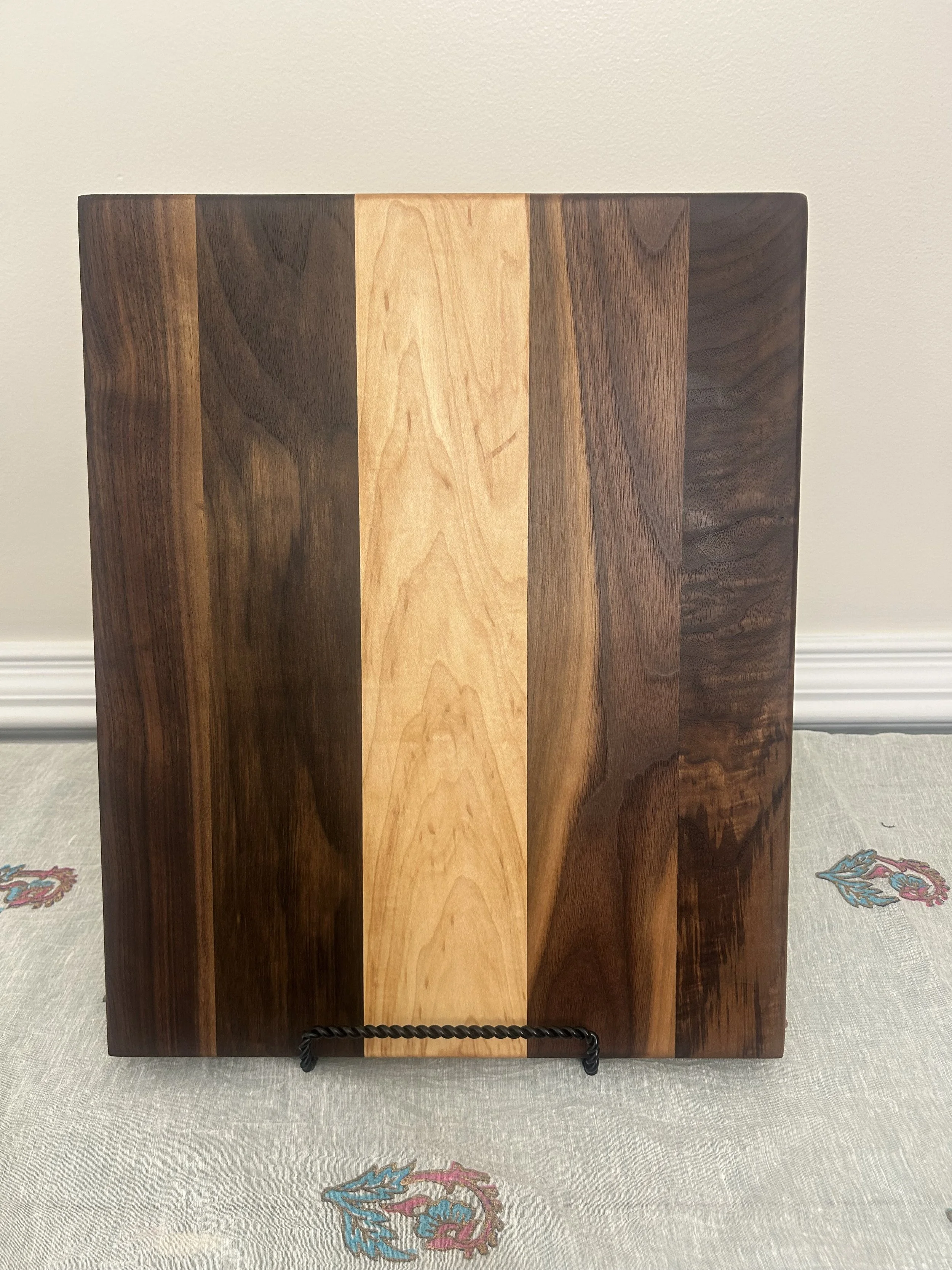 Handcrafted Wooden Cutting Board - Black Walnut and Maple