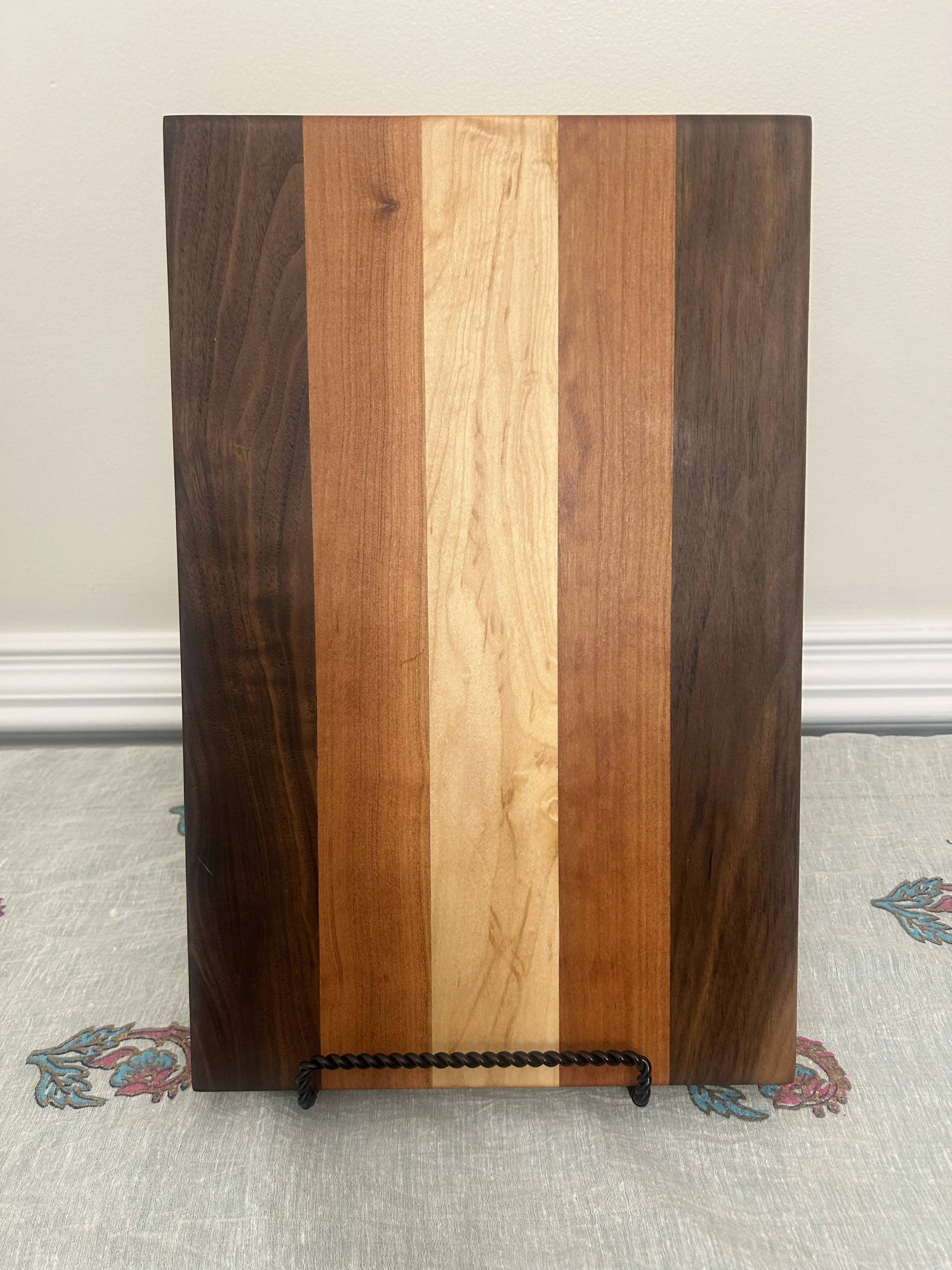 Handcrafted Hardwood Cutting Board - Cherry, Maple and Black Walnut