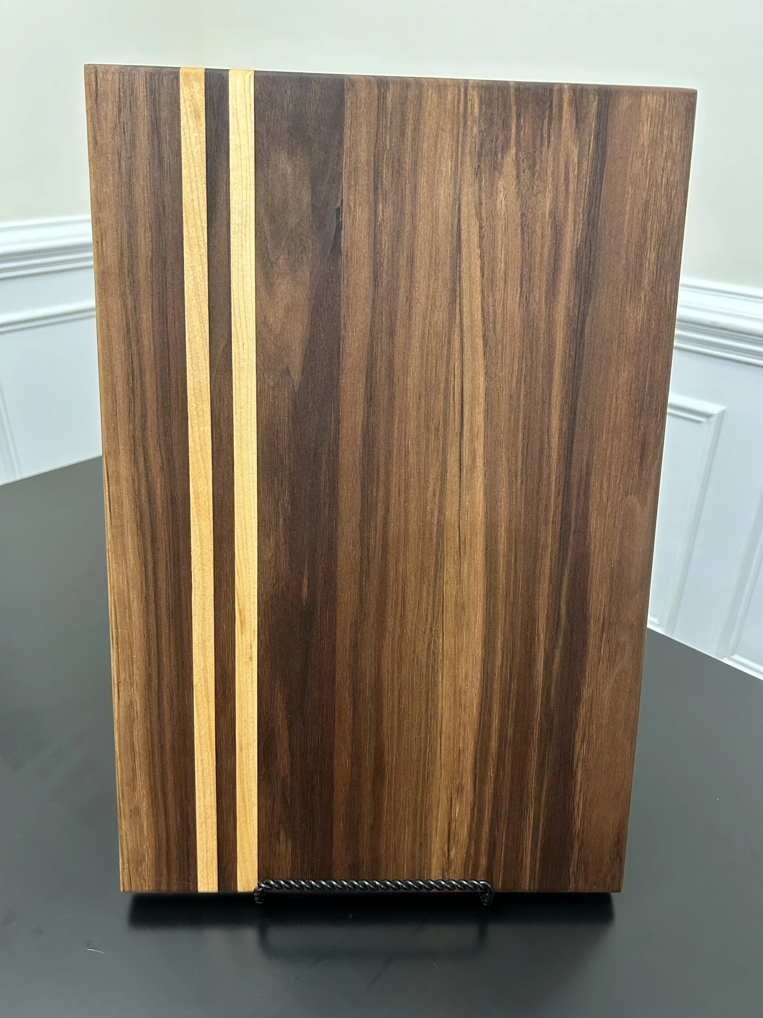 Handcrafted Hardwood Cutting Board - Black Walnut and Maple