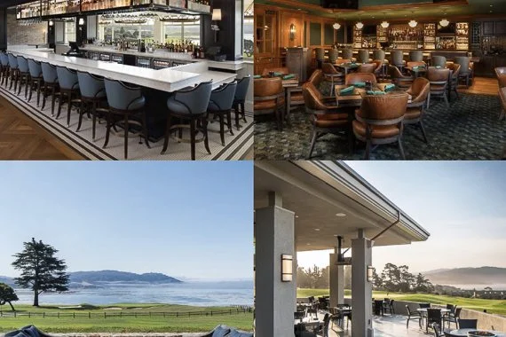 Photos of the restaurants and bars at Pebble Beach Resort.