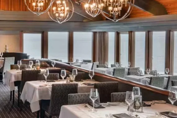 Dining room at Chart House in Monterey, California.