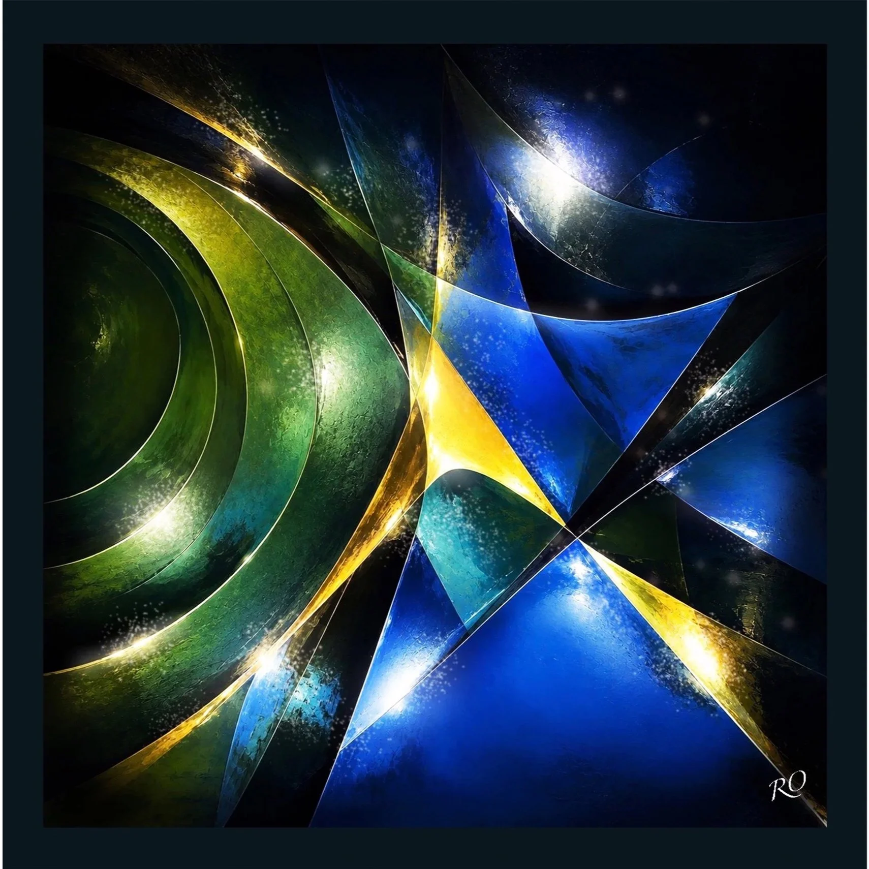 Titled: Undertow 

In my painting the Undertow is a captivating dance of deep greens and tranquil blues, yet flowing together like powerful currents beneath the surface of the sea. The layers of emerald, turquoise, and ocean blue with a sparkle golde
