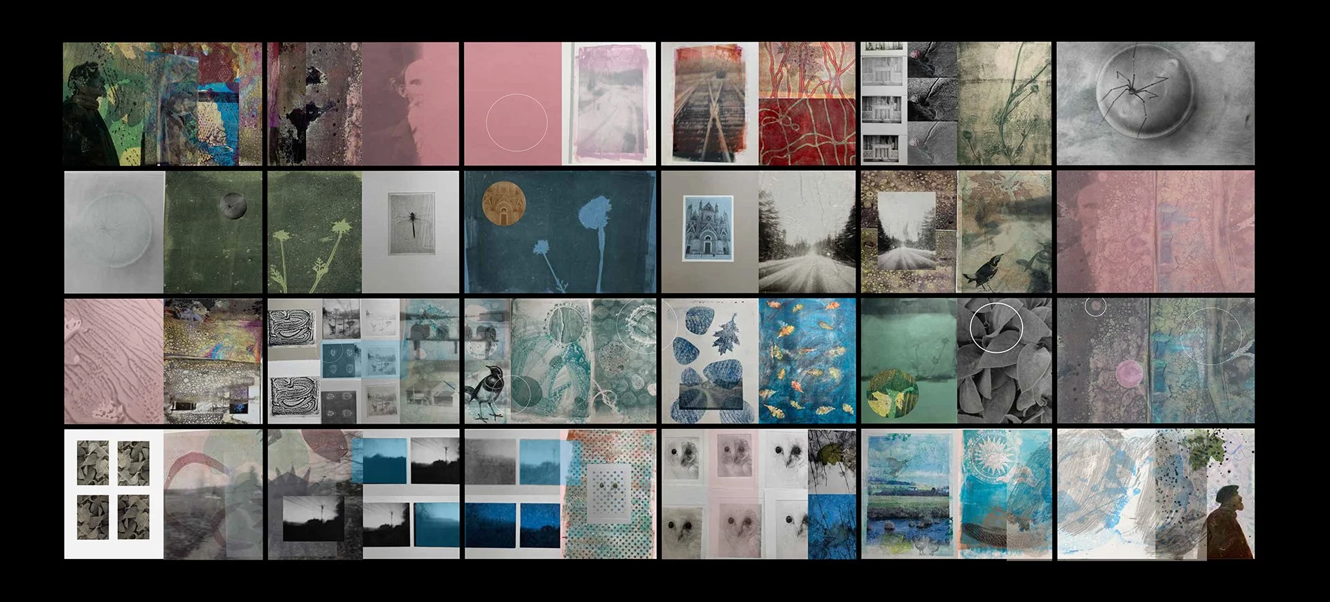 “Dream Sequence - A Book is Time-based Media” is a series of hand-made images that have been converted to electronic images and re-interrupted as a sequential chain that can be viewed as a wall installation or in slow time based media - a book in var