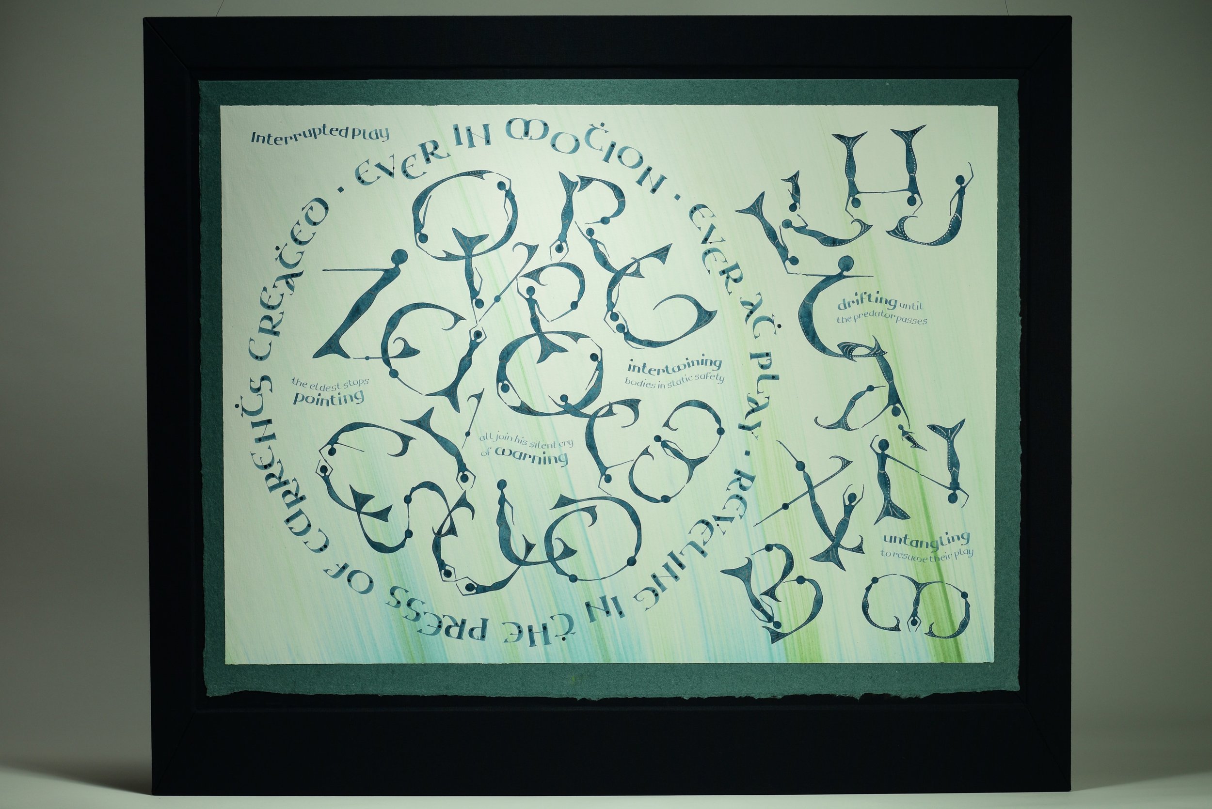 Interrupted Play – Hand drawn & calligraphed letters, to illustrate an original poem of Mers.