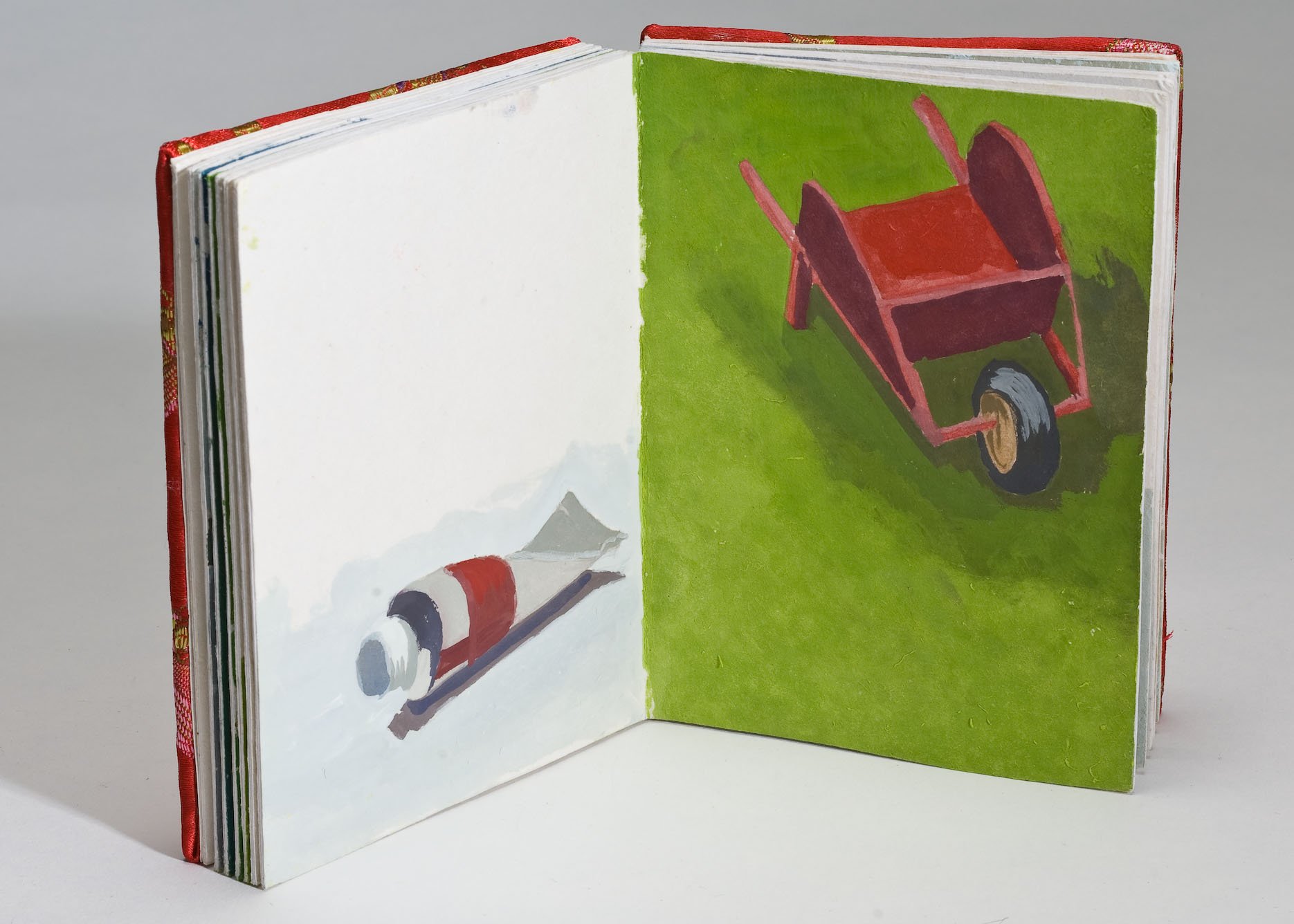 Vignettes of Great Spruce Head Island -
Gouache on paper, accordion book, open 7" X 5" X 1," 2006