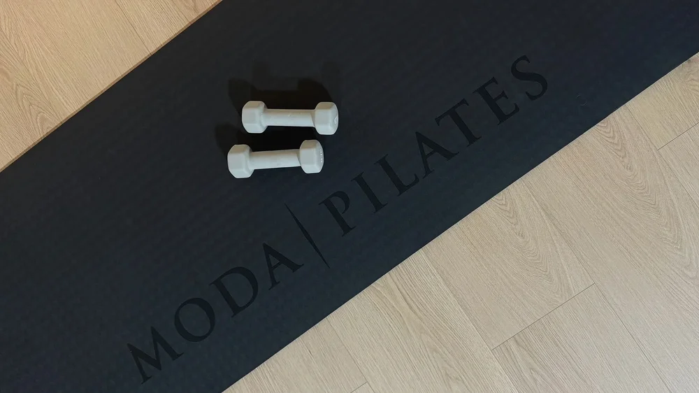 Moda Pilates mat and weights