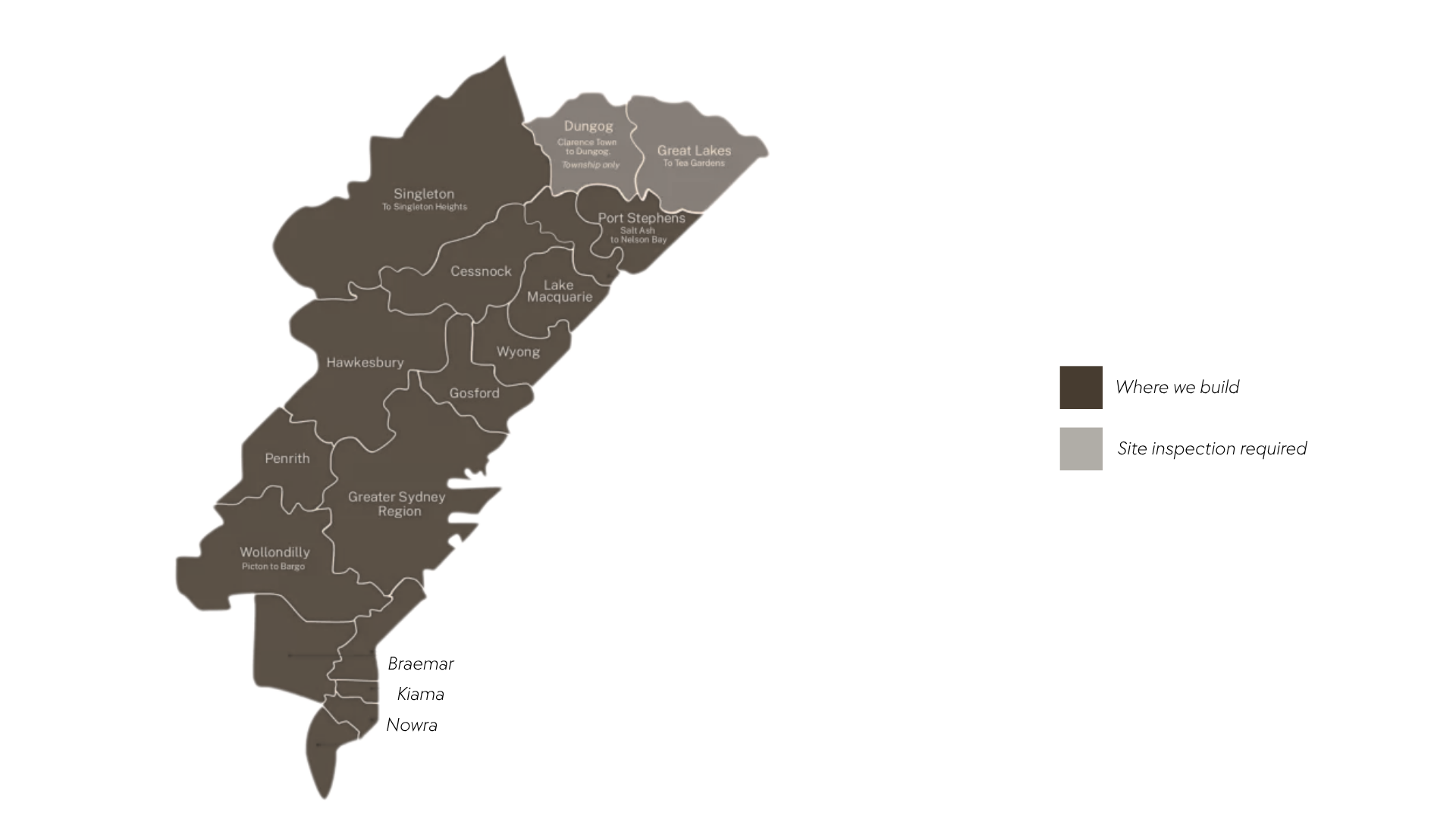 Map of Sydney, Australia, showing various districts such as Greater Sydney Region, Penrith, Hawkesbury, Cessnock, Lake Macquarie, with color-coded boundaries and labels.