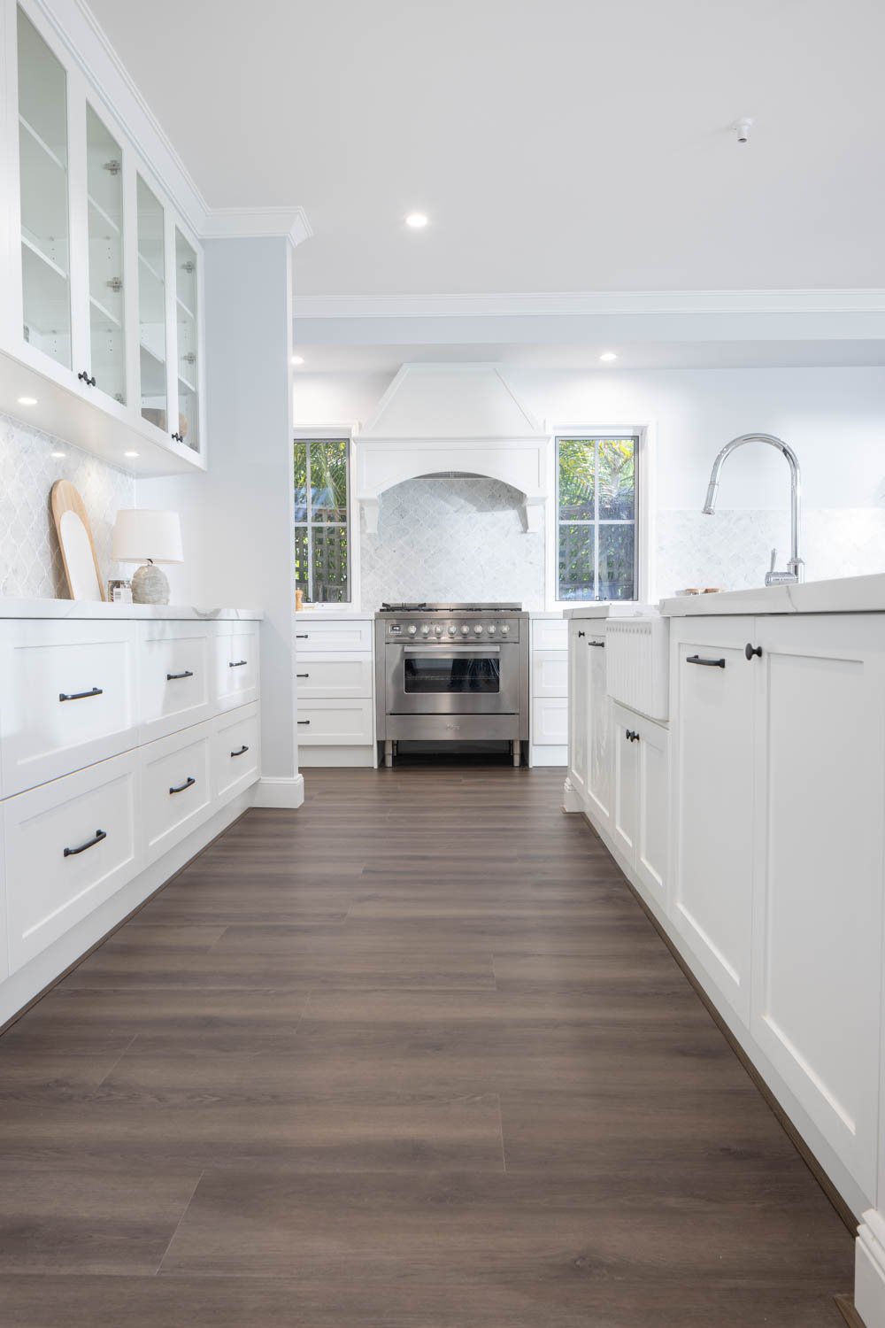 white kitchen with appliances