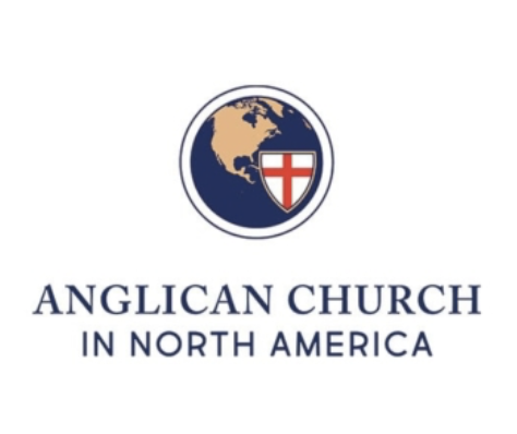 Logo of the Anglican Church in North America featuring a globe with North America and a shield with a red cross.
