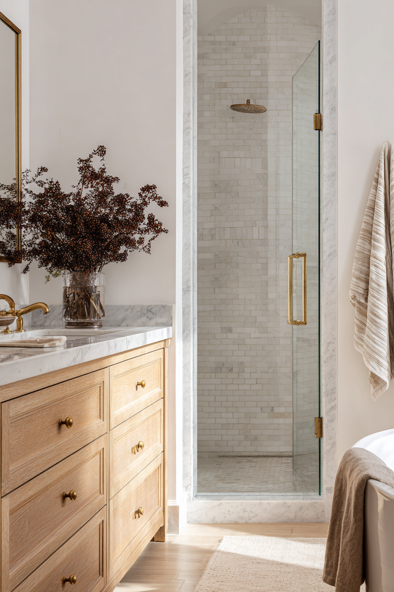 Modern Organic Bathroom by Oak & Olive Homes