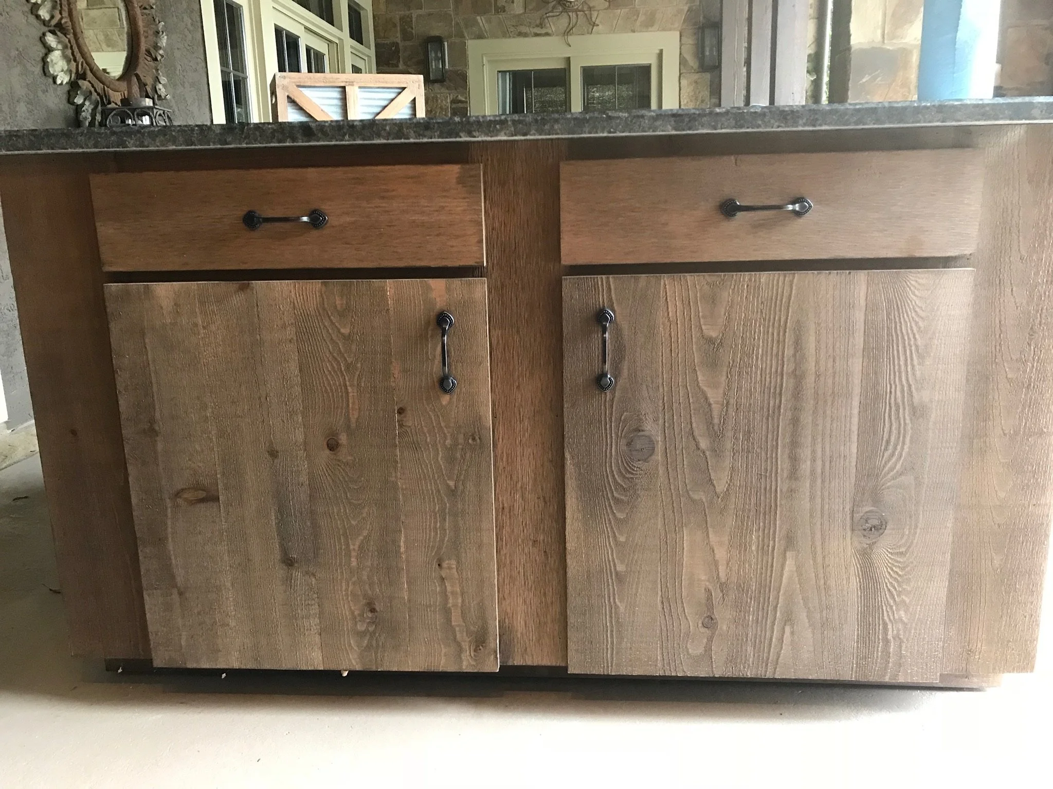 Custom exterior cedar cabinet