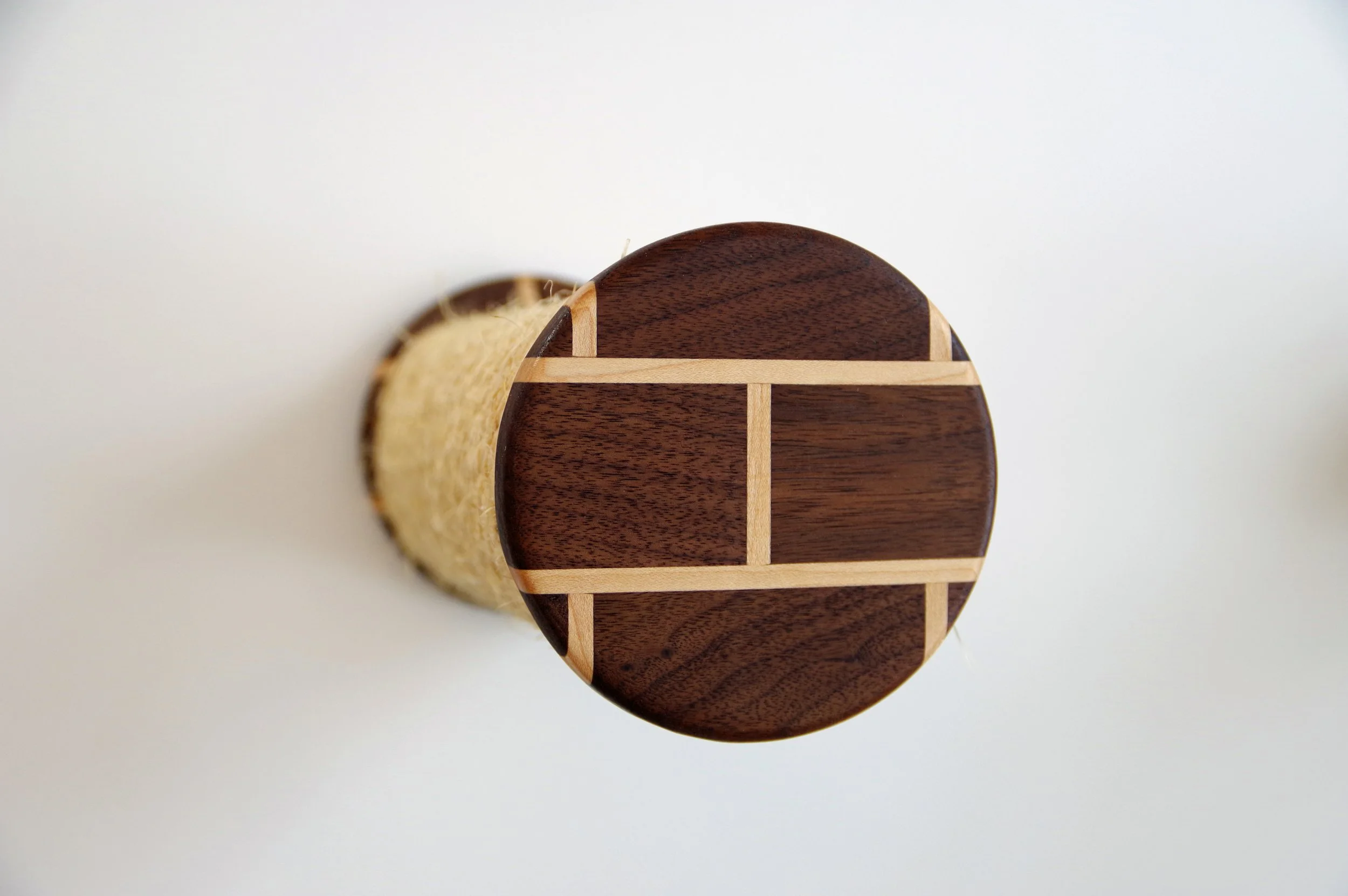 Solid maple with Purple Heart plugs