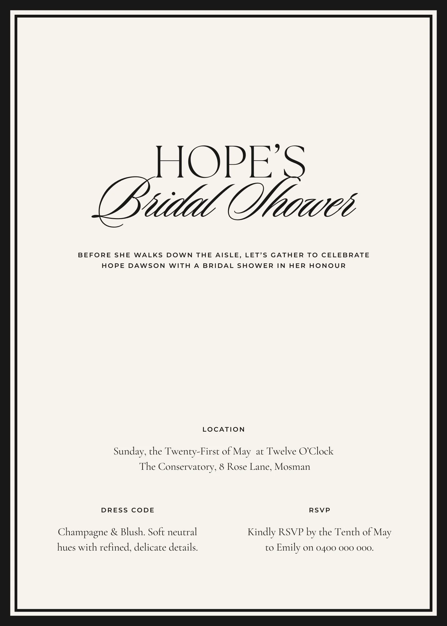 Bridal Shower Template