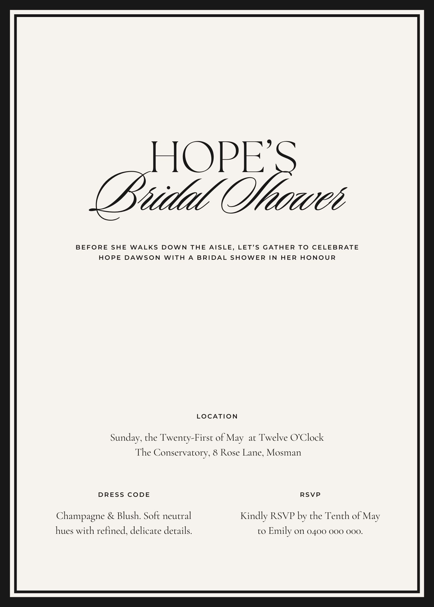 Bridal Shower Invite