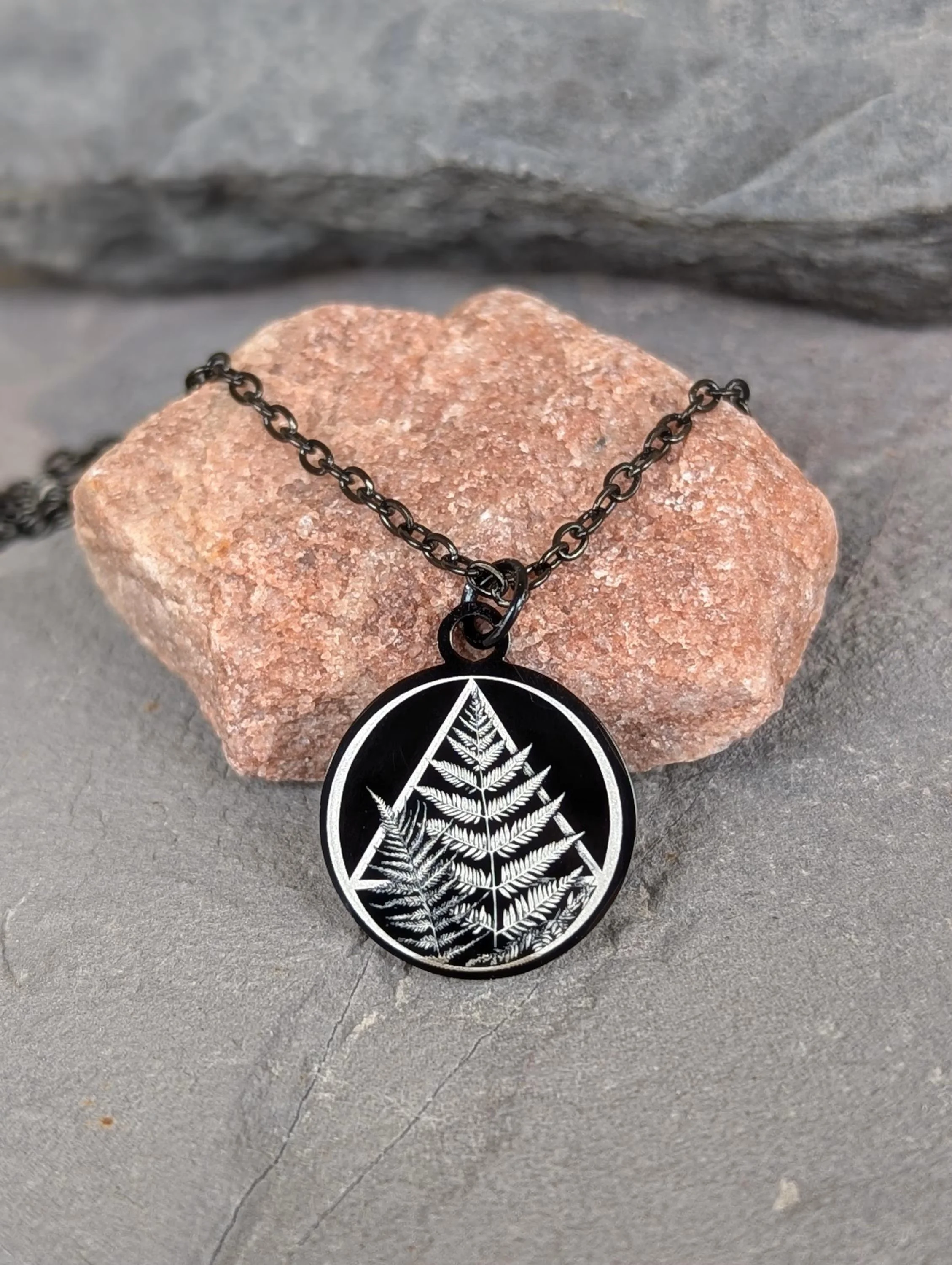 Fern engraved necklace
