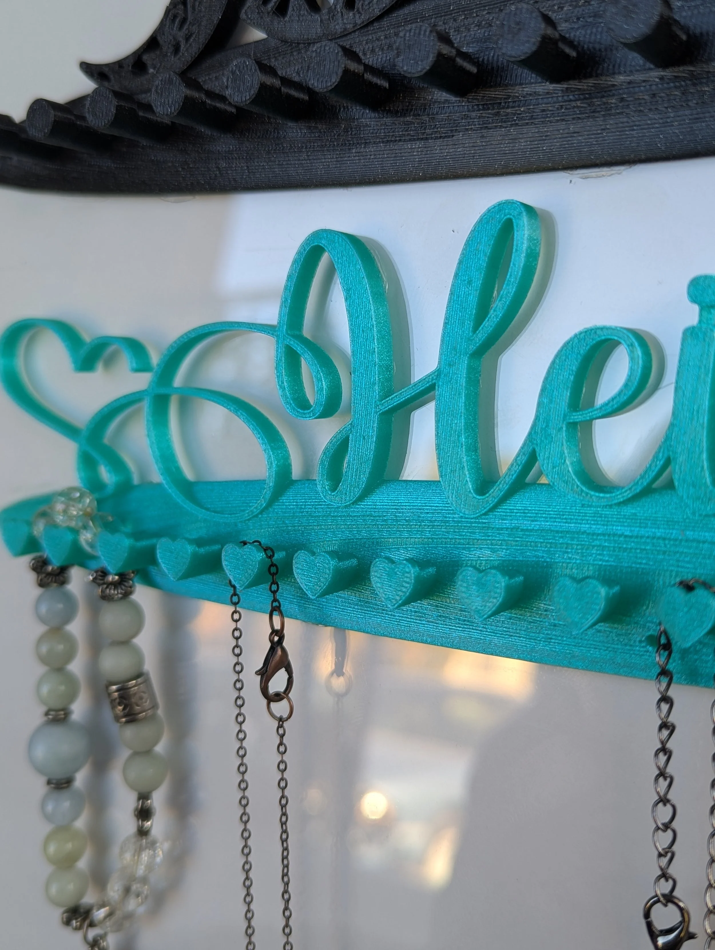 Personalized name necklace hanger