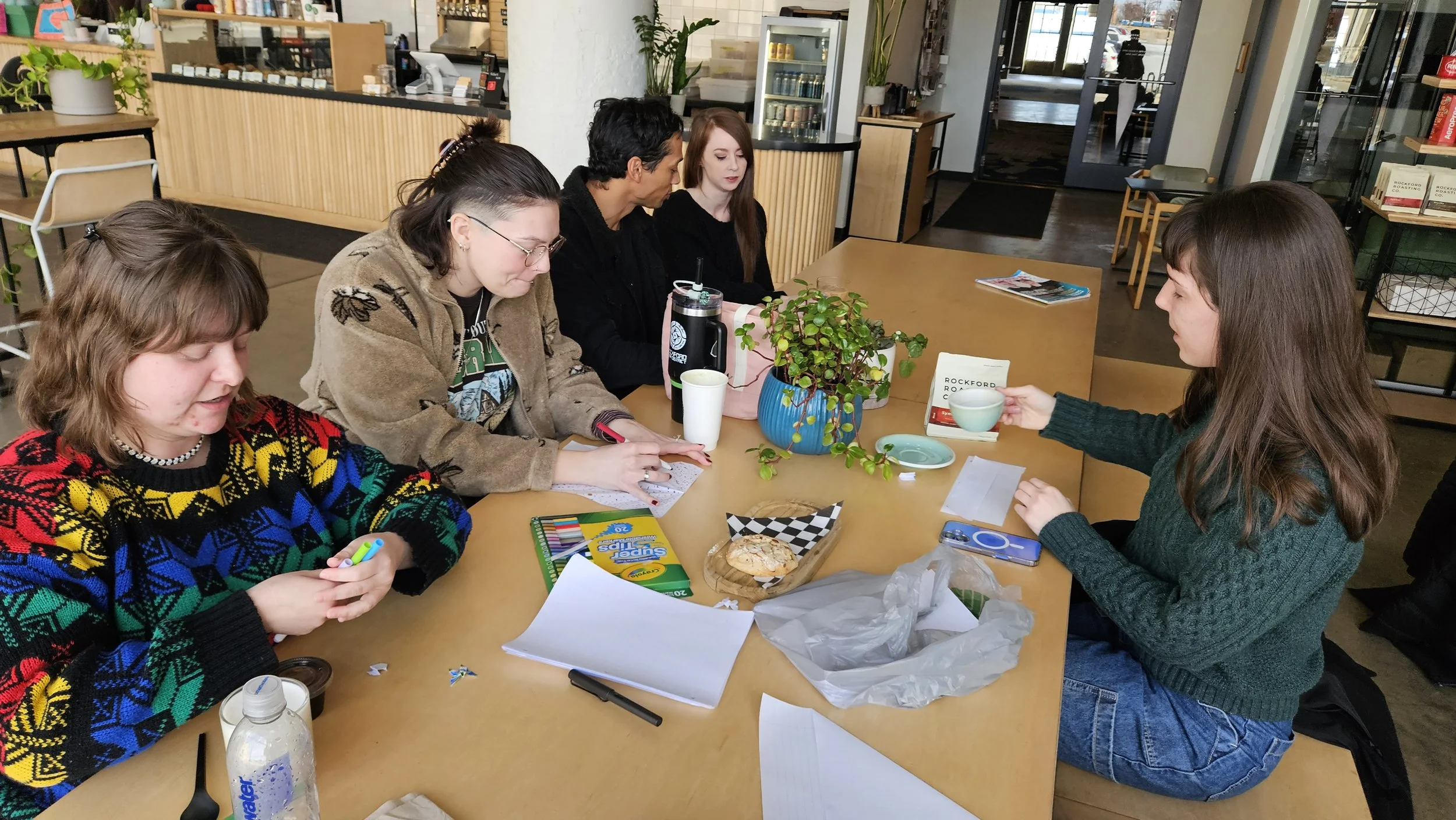 One of our informal FCPC hangouts at Rockford Roasting Company.