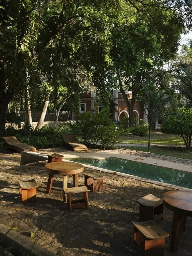 Hacienda Itzincab de Cámara, patio y alberca, Mérida Yucatán