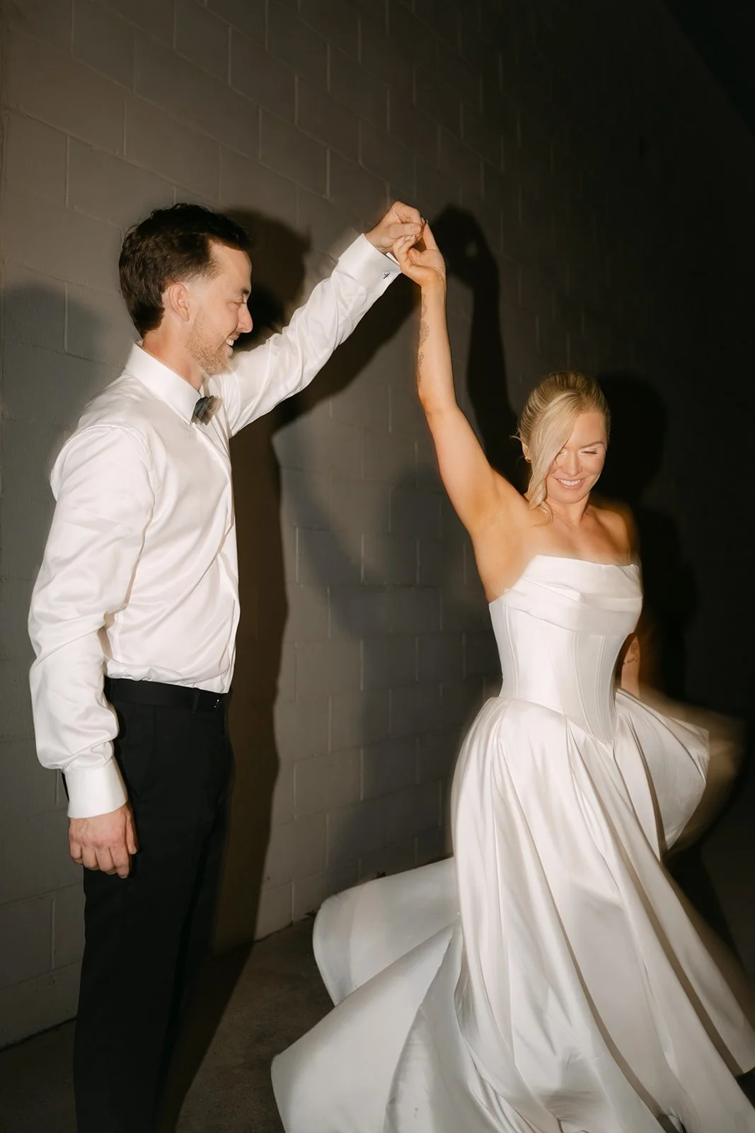 Newlyweds walking back down the aisle