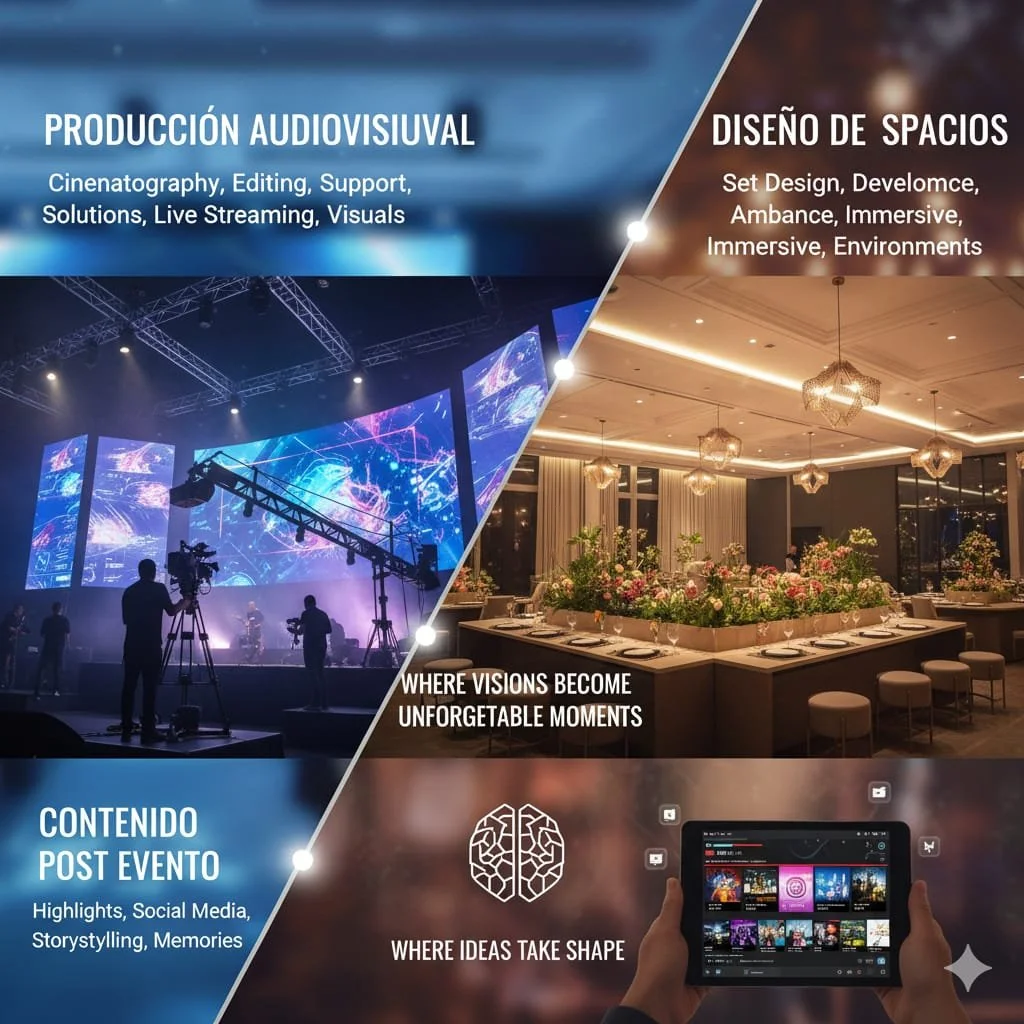 PRODUCCIÓN AUDIOVISUAL, AMBIENTACIÓN Y CONTENIDO POST-EVENTO