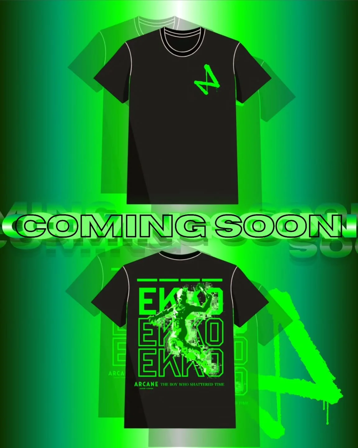 - ARCANE COLLECTION - 
~ 4 Seconds ~

Original design inspired by the animated series Arcane
Available in sizes xs - 4xl
Order link in bio

#arcane #arcaneleagueoflegends #leagueoflegends #ekko #zaun #customapparel #smallbusiness #foryoupage #foryouシ