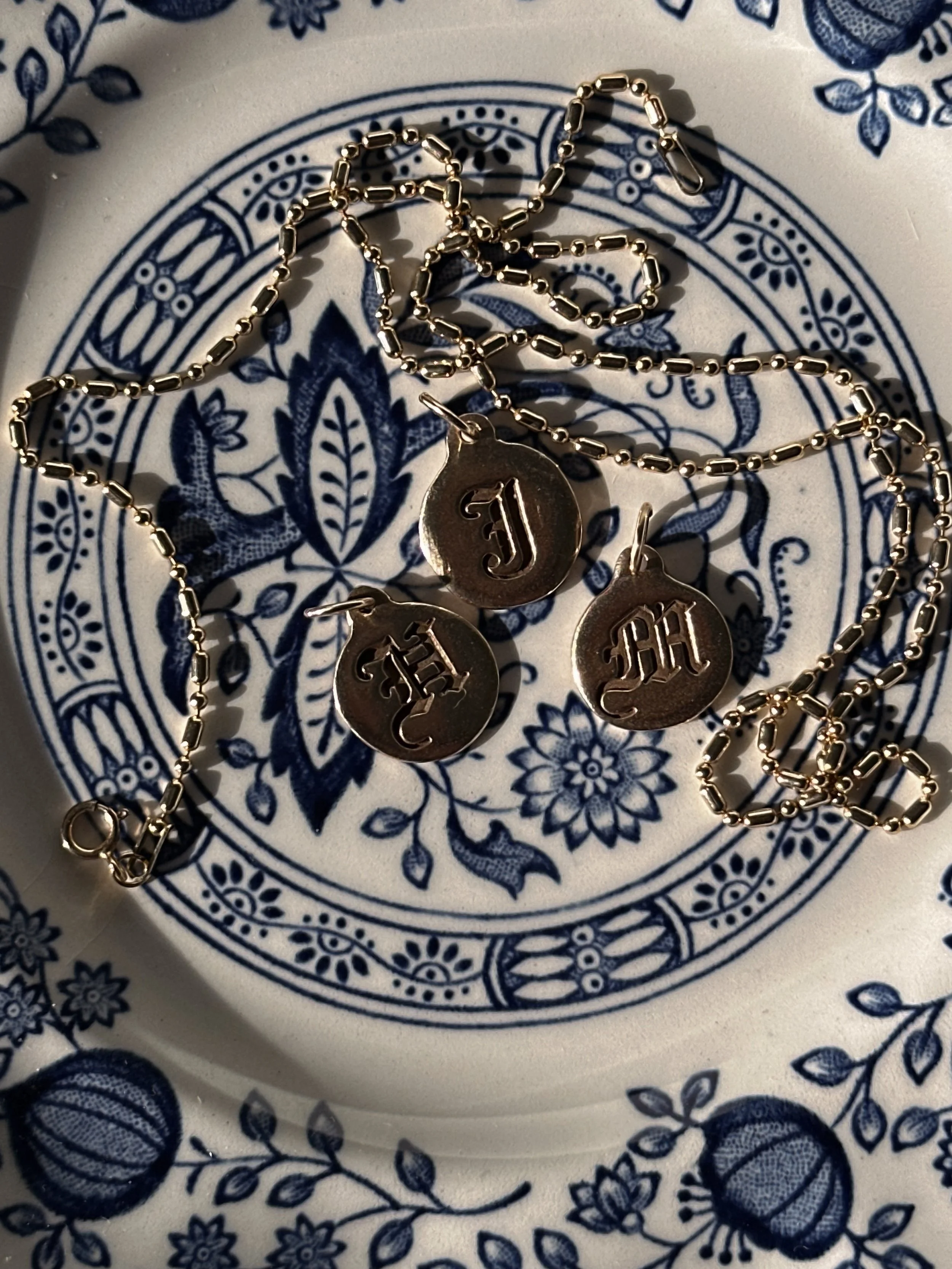 gothic alphabet charm