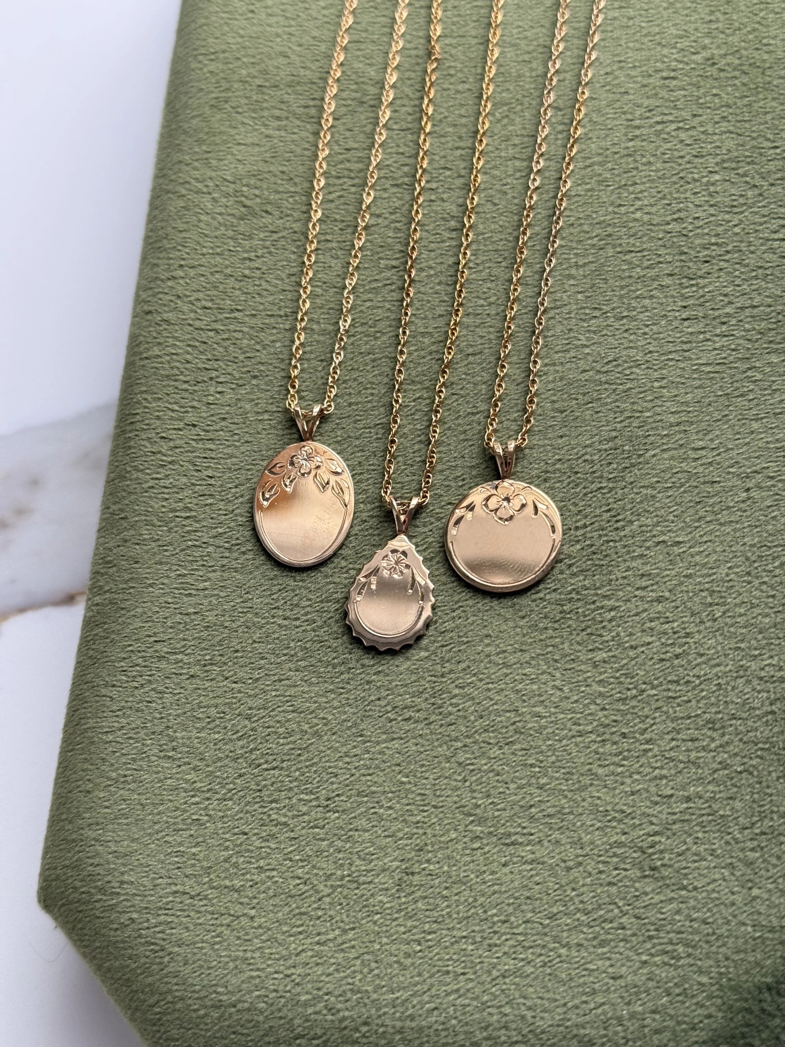 vintage series 19: floral engraved charms