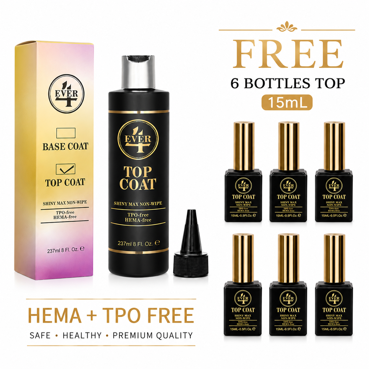 4Ever Top Coat - Shiny Max Non-Wipe (237ml)