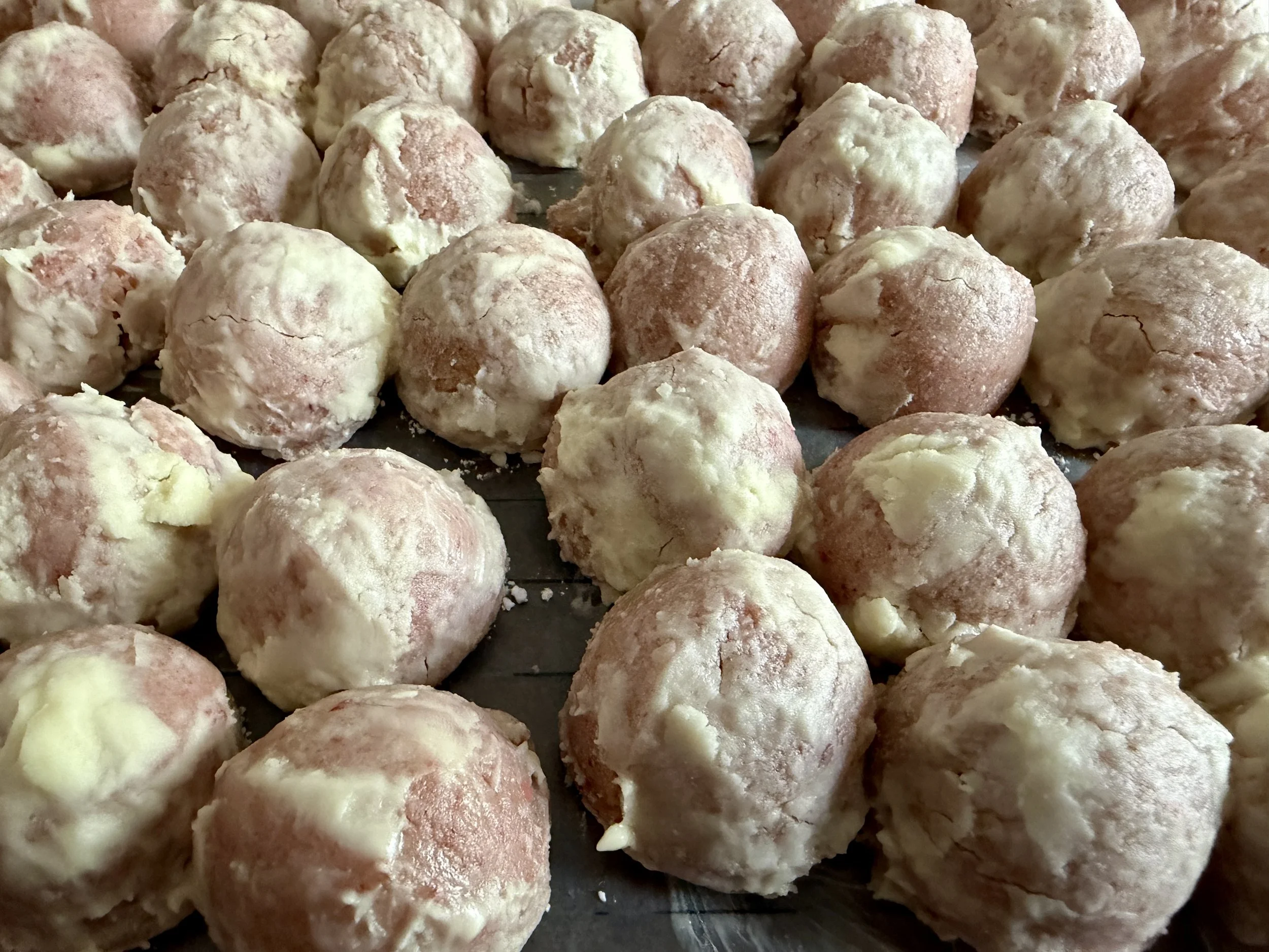 Strawberry Cheesecake Wedding Cake Cookies made by Wisconsin Cottage Bakery Twelve Moons Baking, using locally sourced ingredients.
