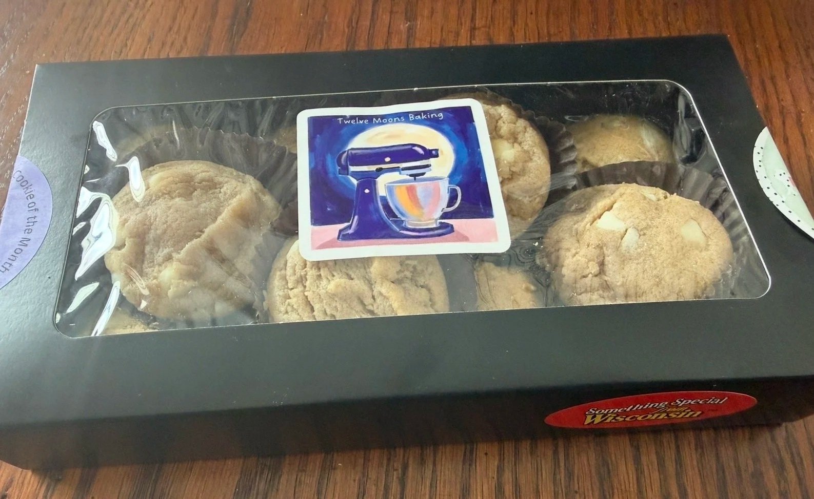 Box of 12 home-baked cookies from Wisconsin cottage bakery Twelve Moons Baking LLC