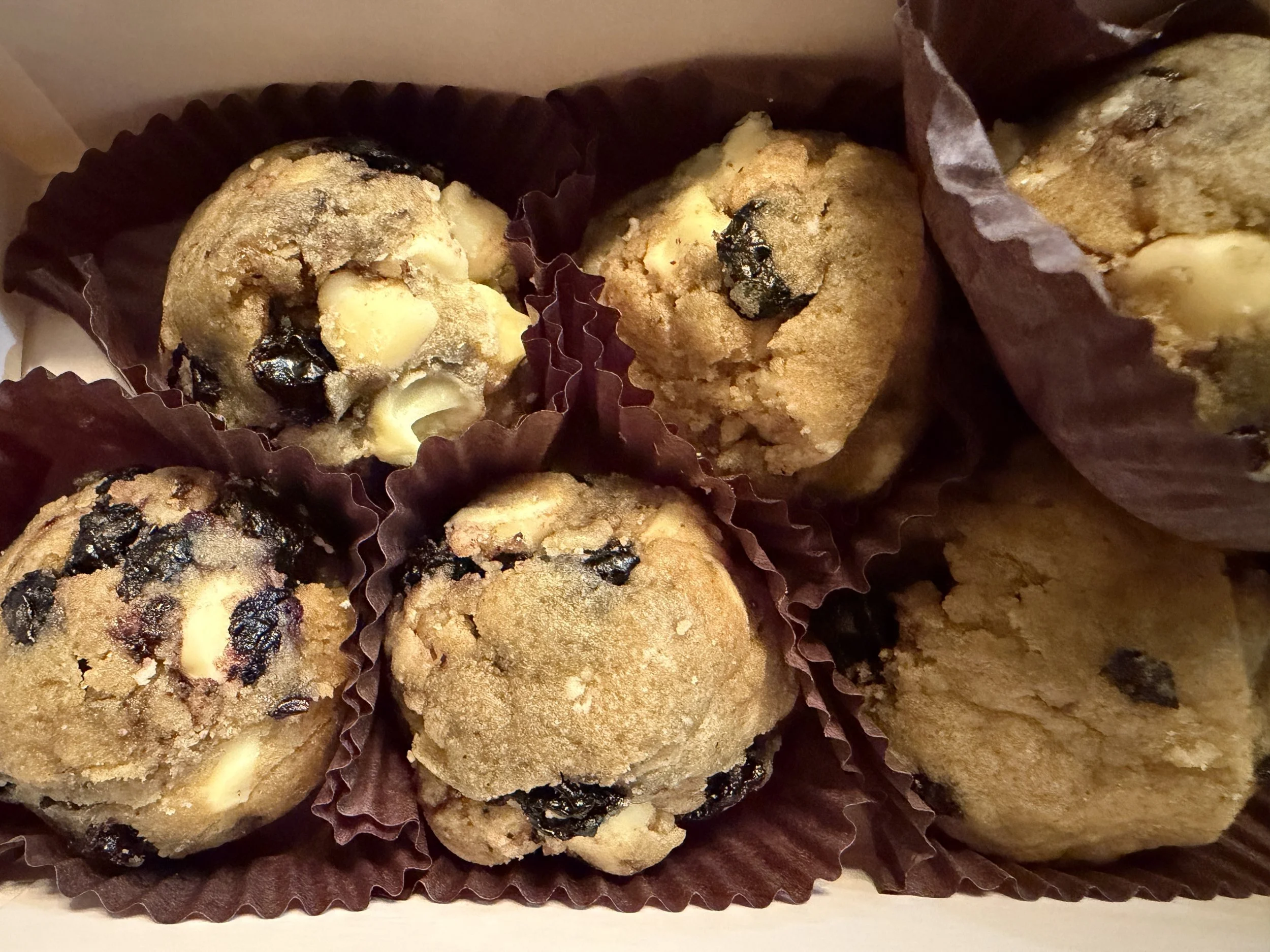 Box of six home-baked cookies from Wisconsin cottage bakery Twelve Moons Baking LLC