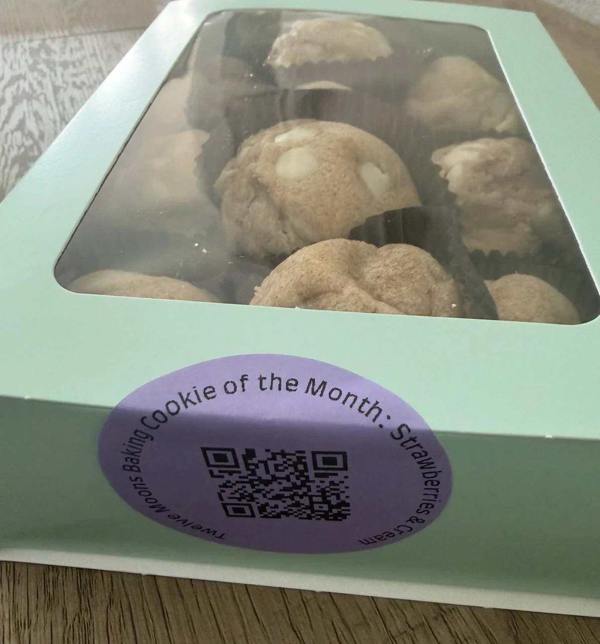 Box of 18 home-baked cookies from Wisconsin cottage bakery Twelve Moons Baking LLC